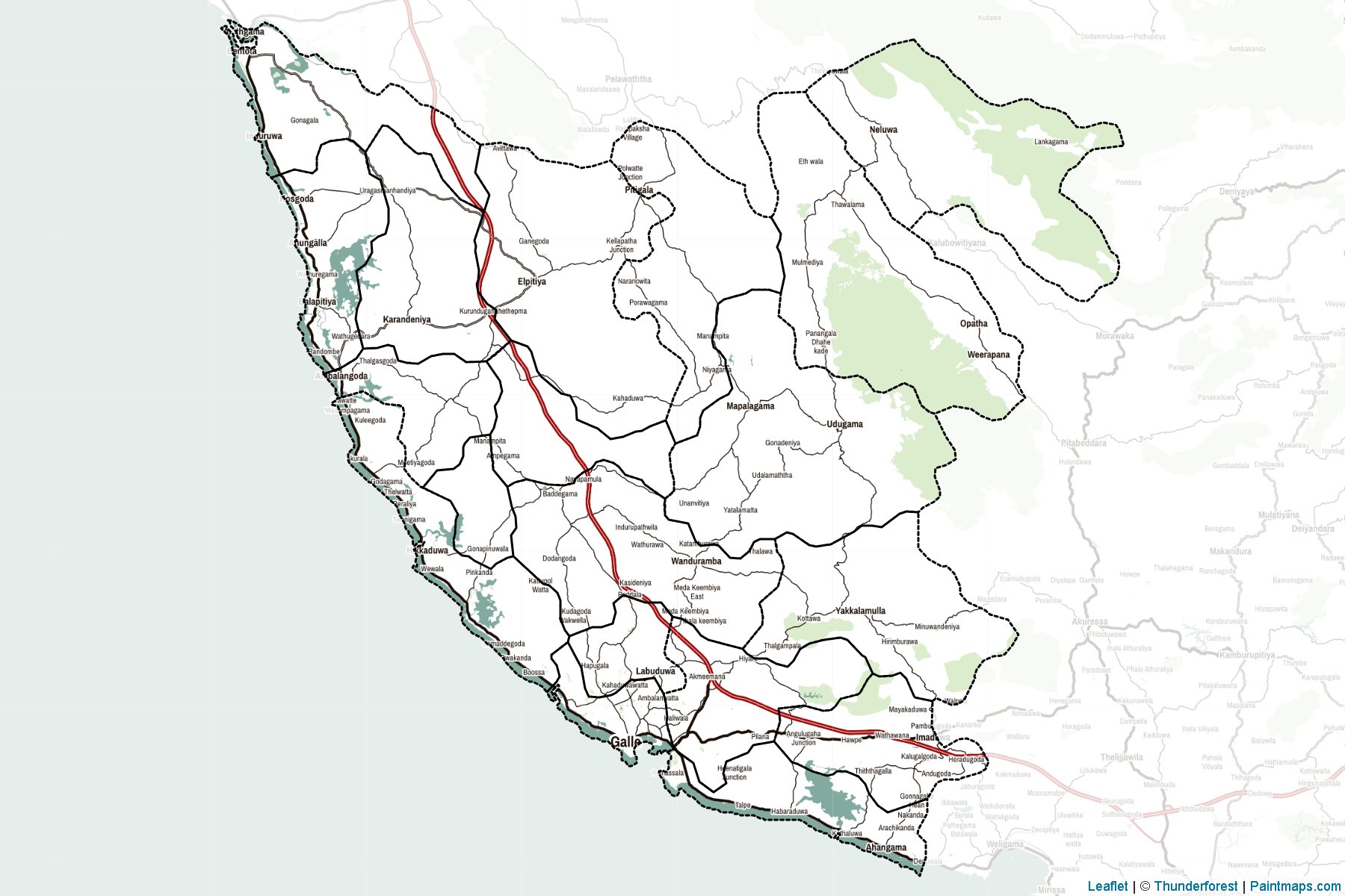 Muestras de recorte de mapas Gālla (Sri Lanka)-2