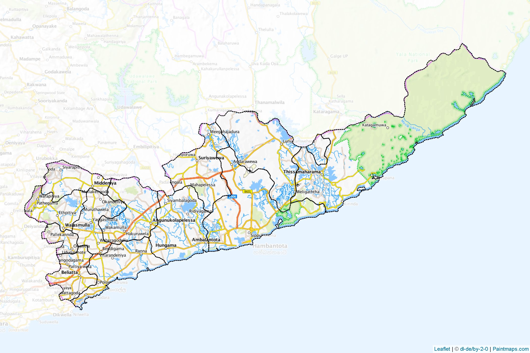 Hambantota (Sri Lanka) Map Cropping Samples-1