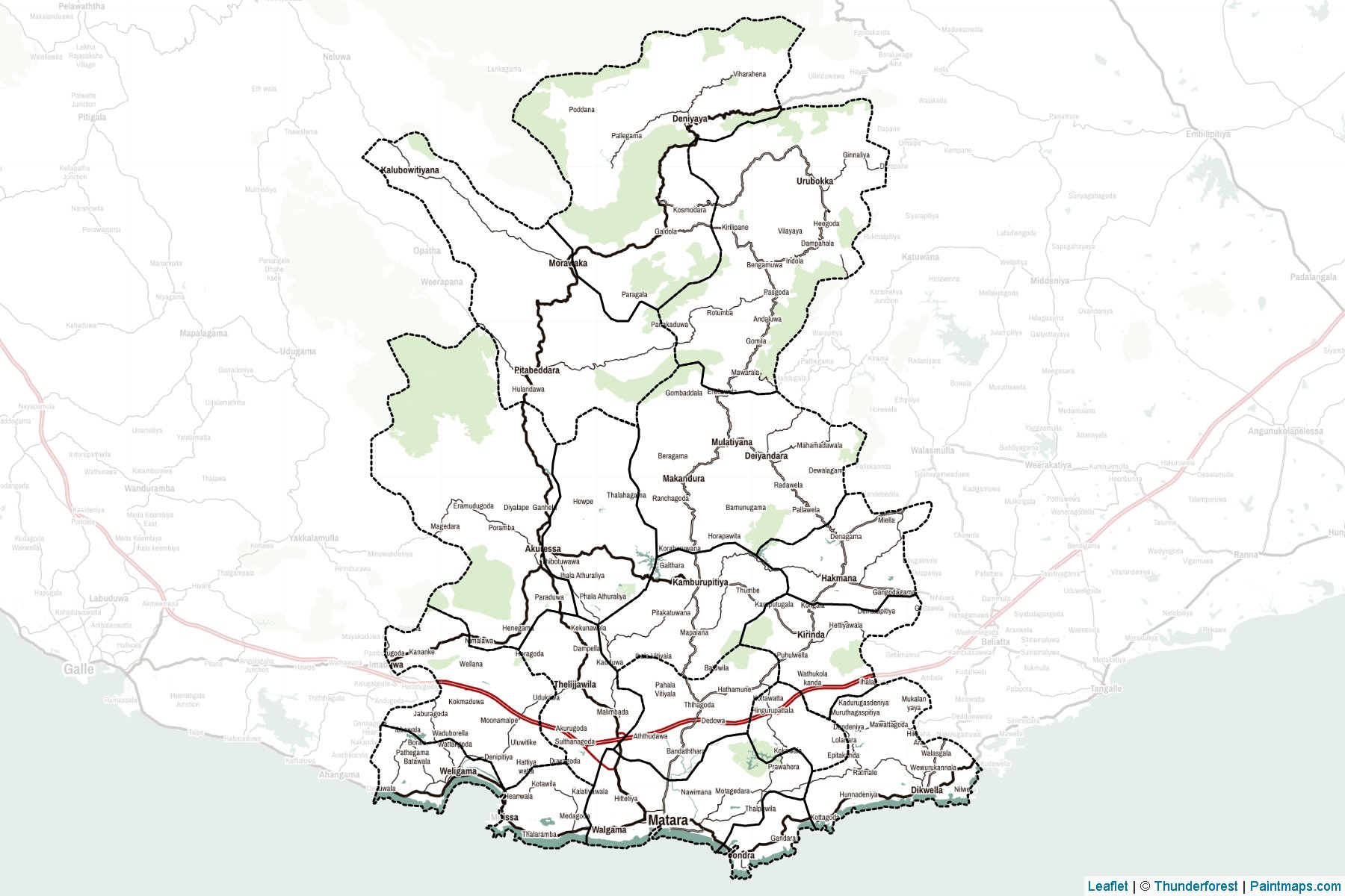 Muestras de recorte de mapas Mātara (Sri Lanka)-2