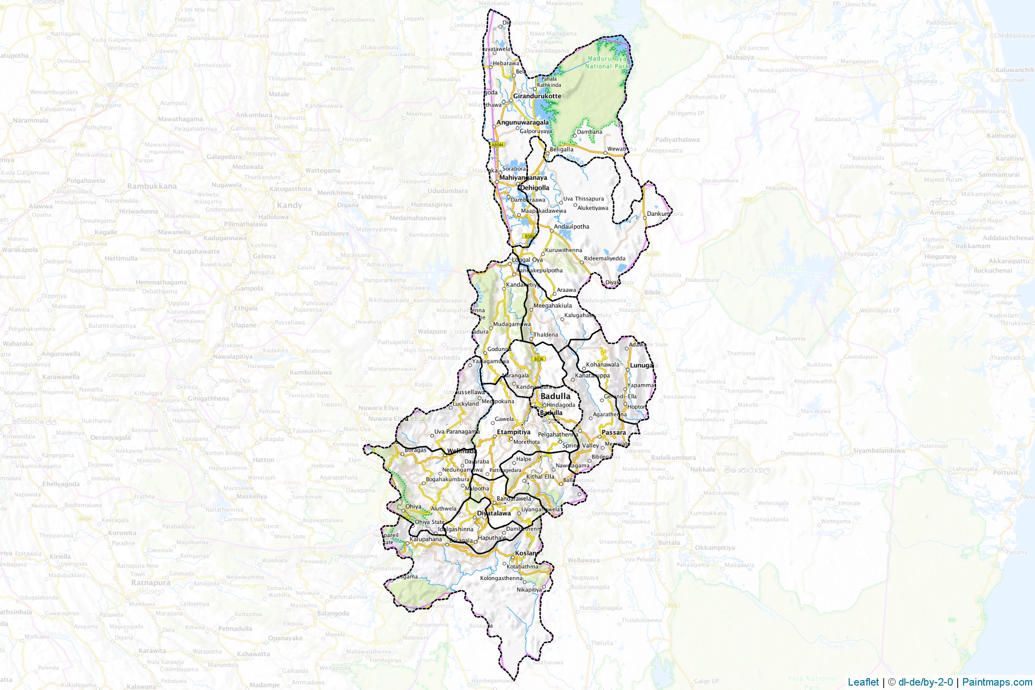 Badulla (Sri Lanka) Map Cropping Samples-1