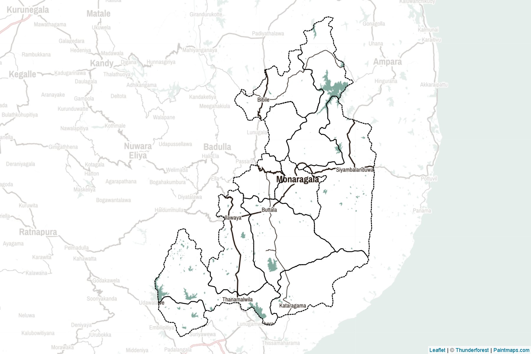 Muestras de recorte de mapas Mŏṇarāgala (Sri Lanka)-2