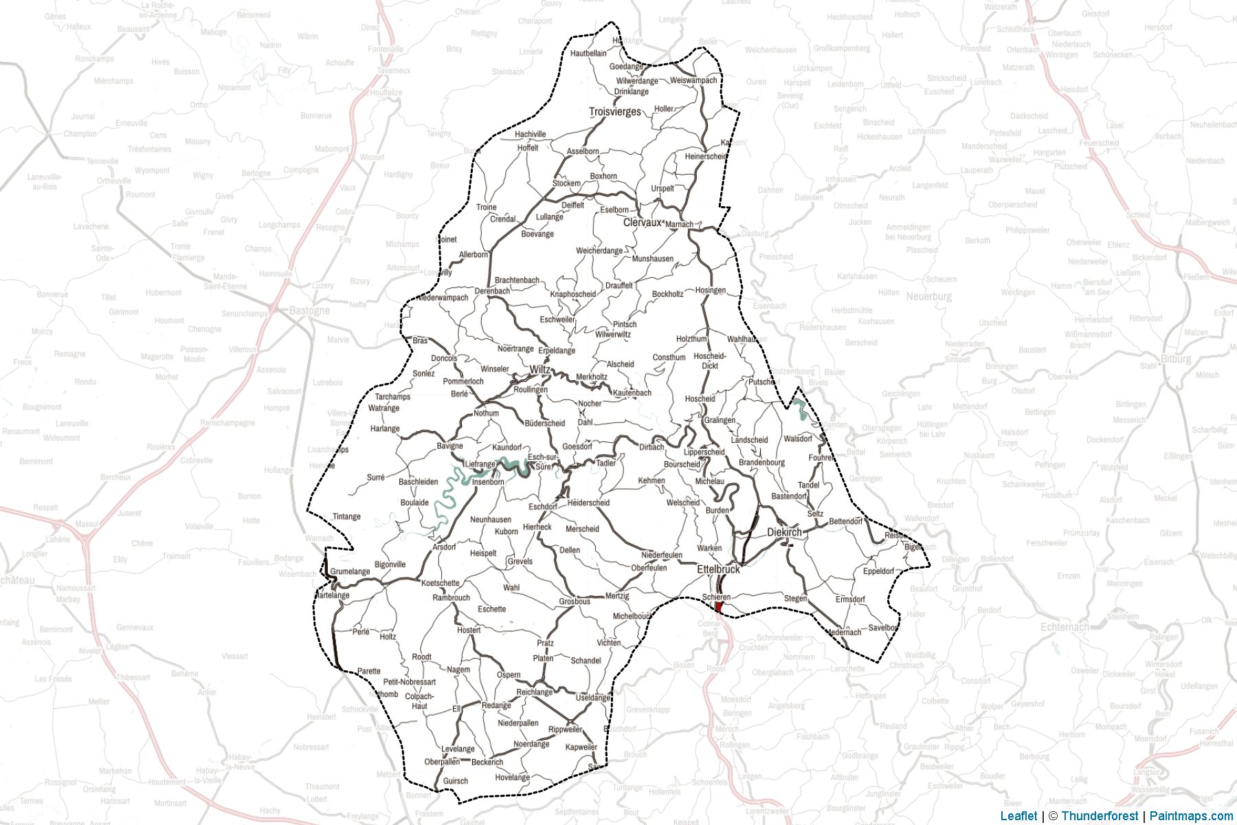 Diekirch District (Luxembourg) Map Cropping Samples-2