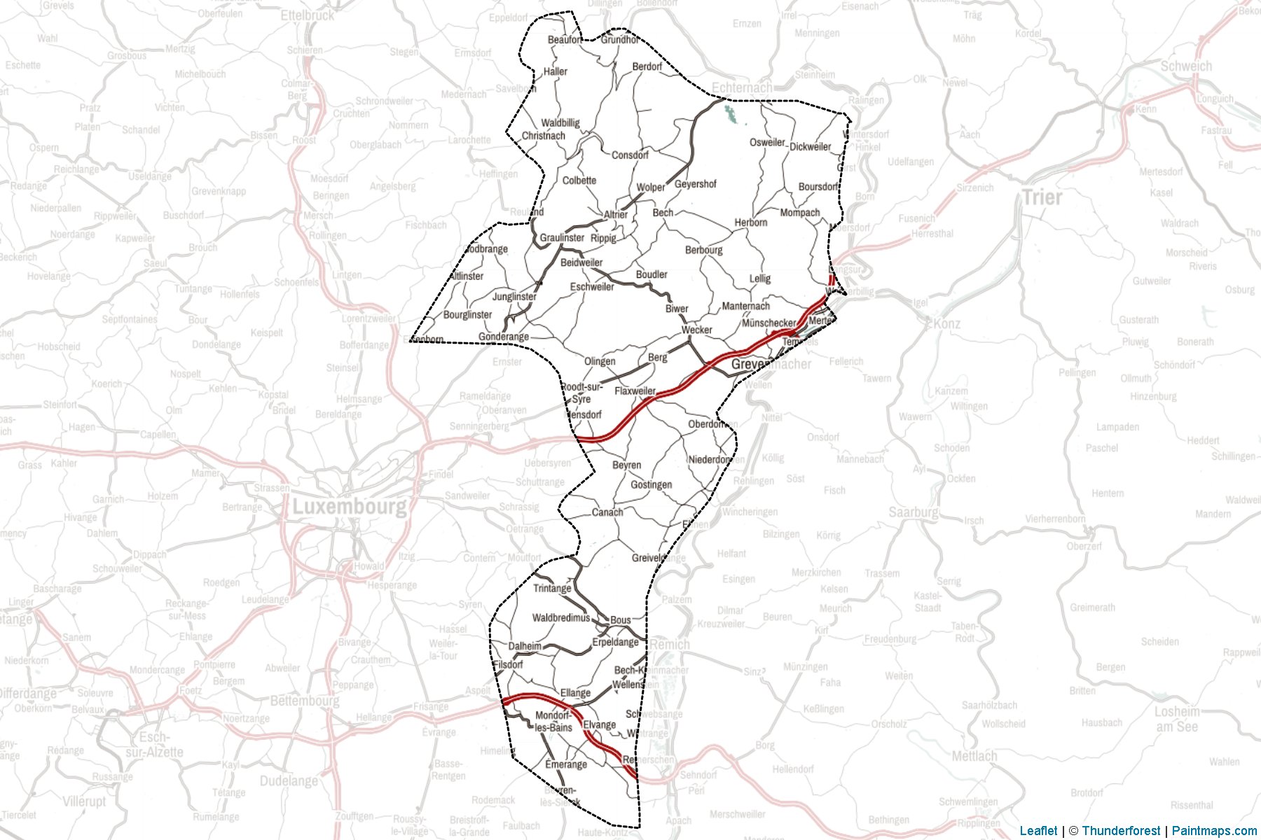 Grevenmacher District (Luxembourg) Map Cropping Samples-2