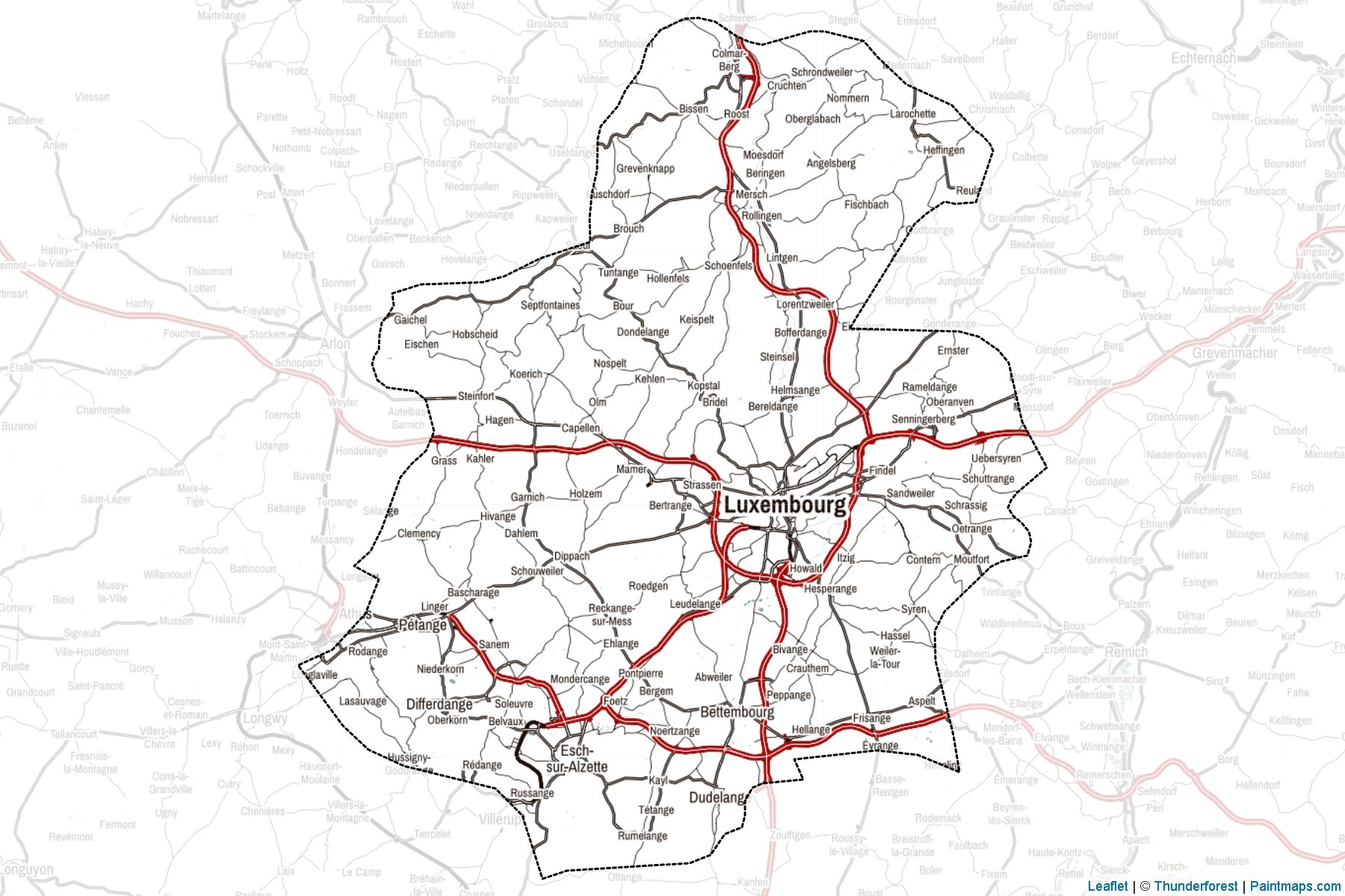 Muestras de recorte de mapas Luxembourg (Luxemburgo)-2