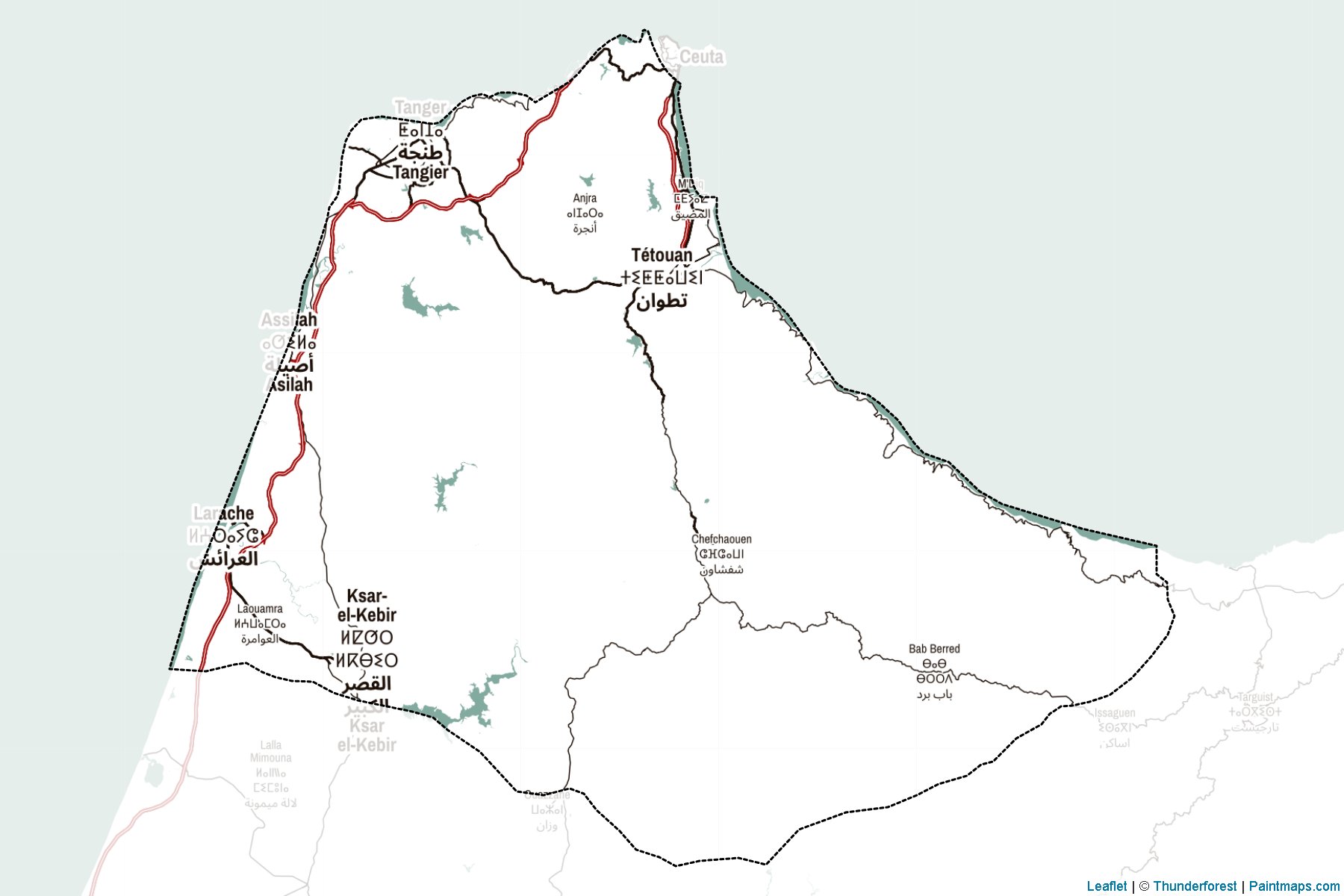 Tangier-Tetouan (Morocco) Map Cropping Samples-2