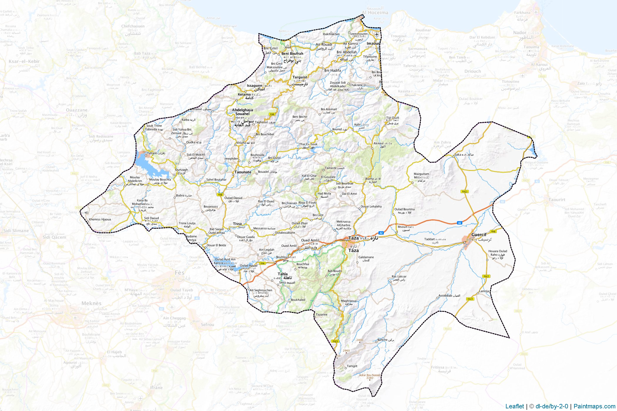 Taza-Al Hoceima-Taounate (Morocco) Map Cropping Samples-1