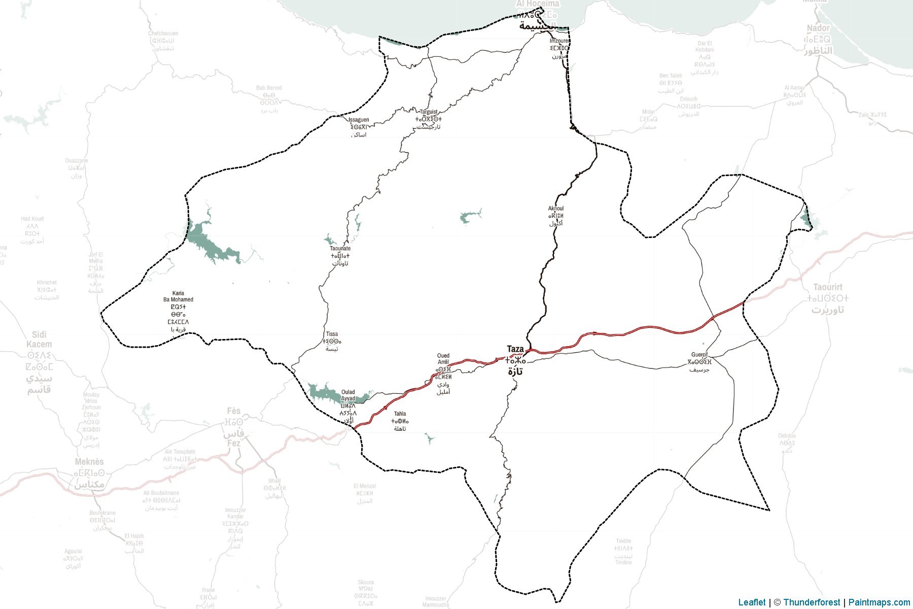 Taza-Al Hoceima-Taounate (Morocco) Map Cropping Samples-2