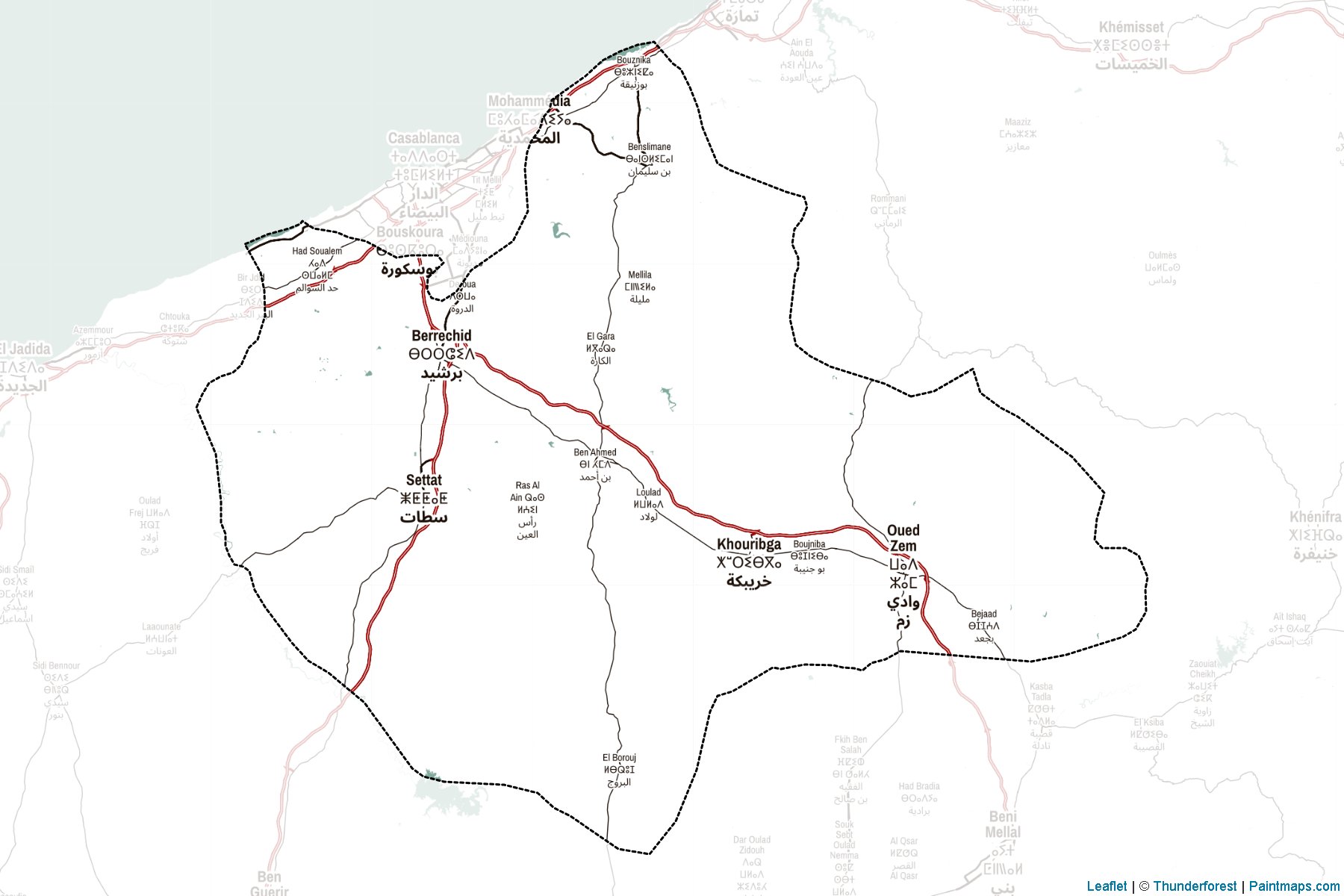 Chaouia - Ouardigha (Morocco) Map Cropping Samples-2