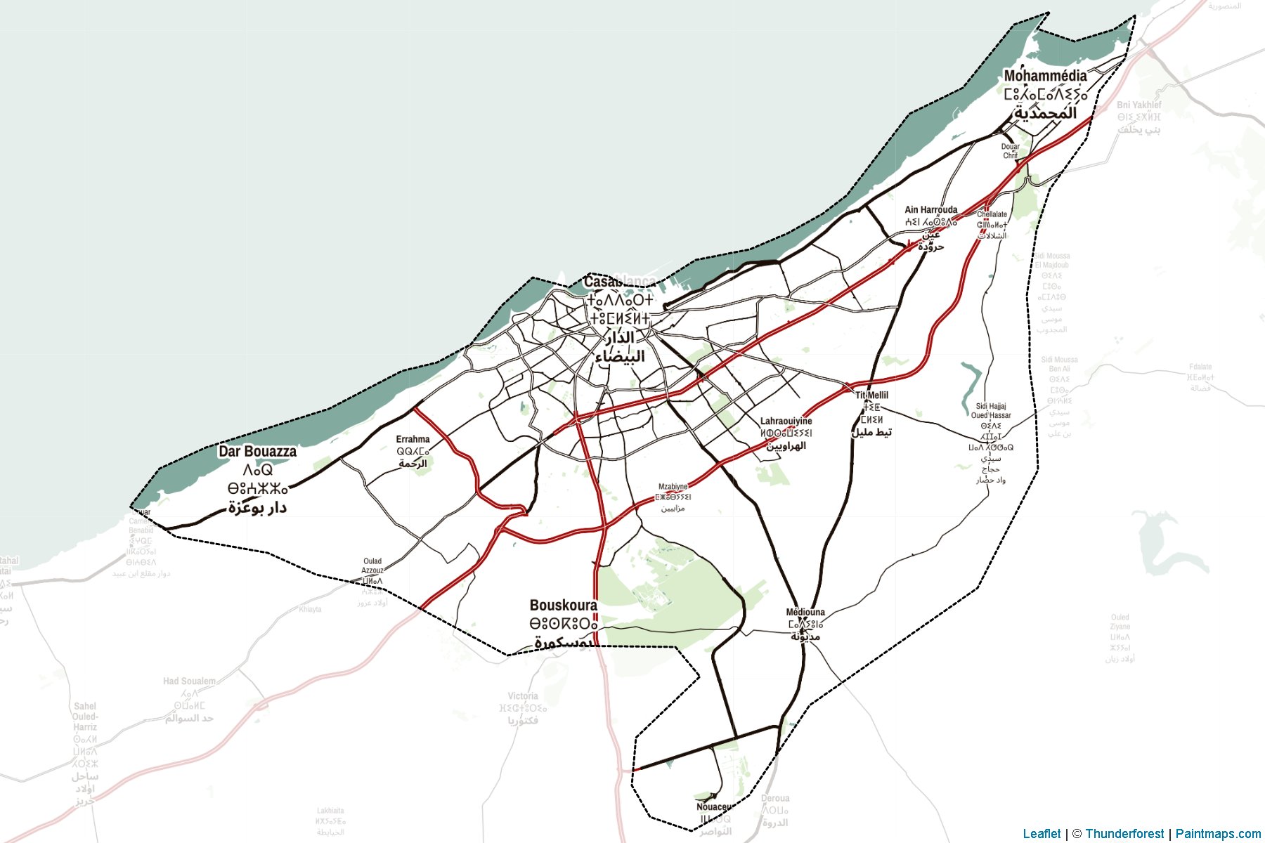 Greater Casablanca (Morocco) Map Cropping Samples-2