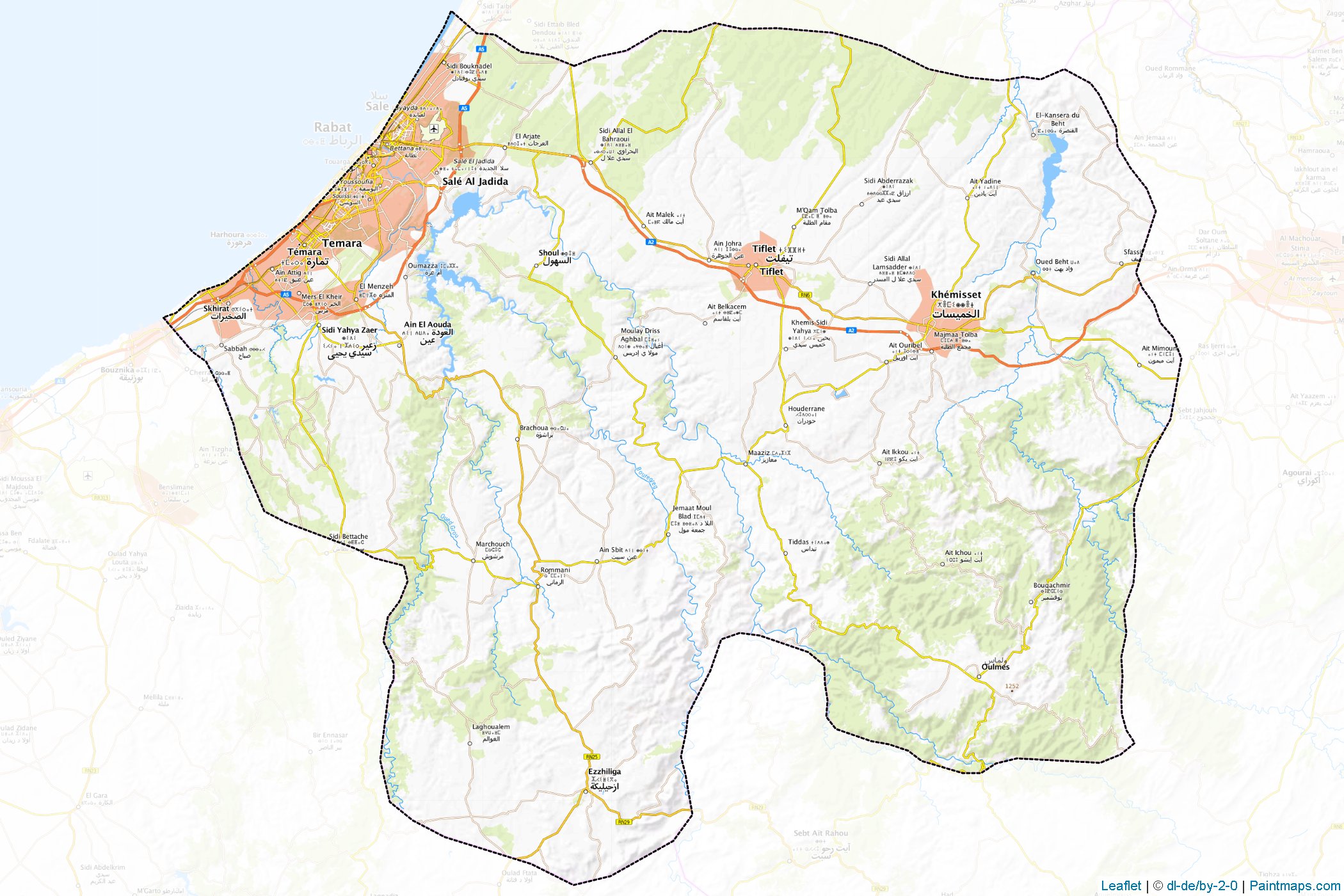 Rabat-Salé-Zemmour-Zaer (Morocco) Map Cropping Samples-1