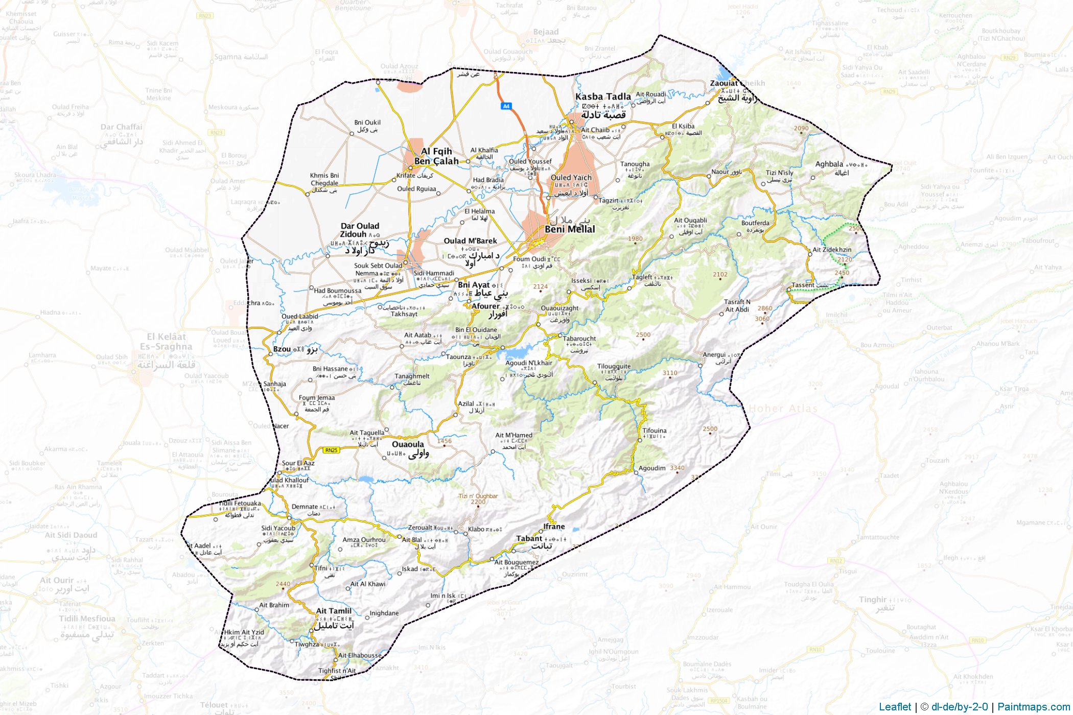 Tadla - Azilal (Morocco) Map Cropping Samples-1