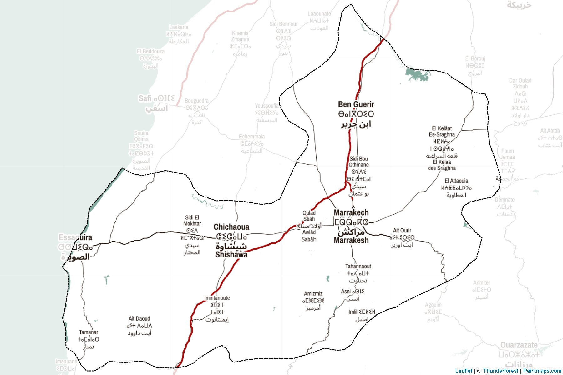 Marrakech - Tensift - Al Haouz (Morocco) Map Cropping Samples-2