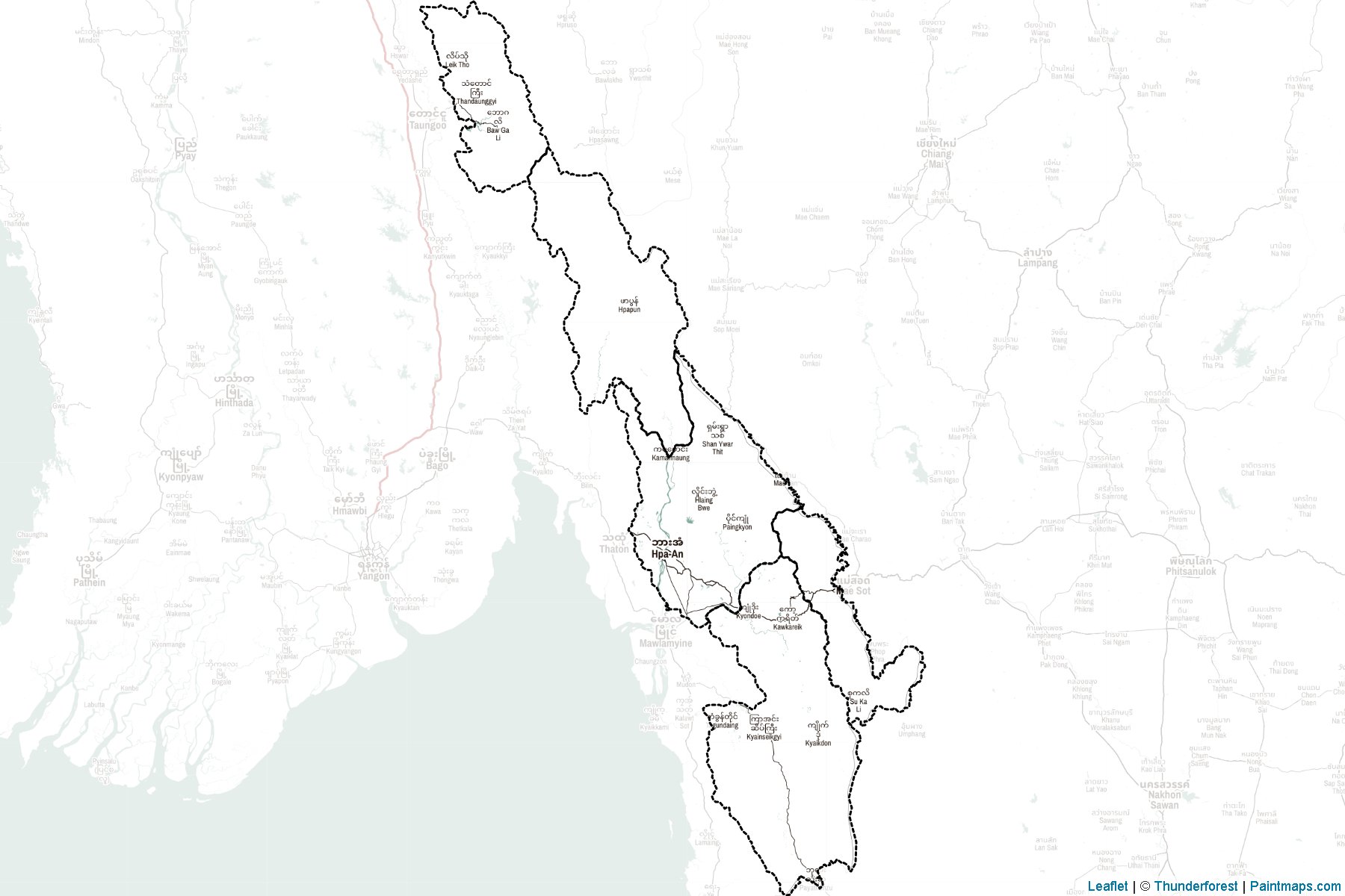 Karan State (Myanmar) Map Cropping Samples-2