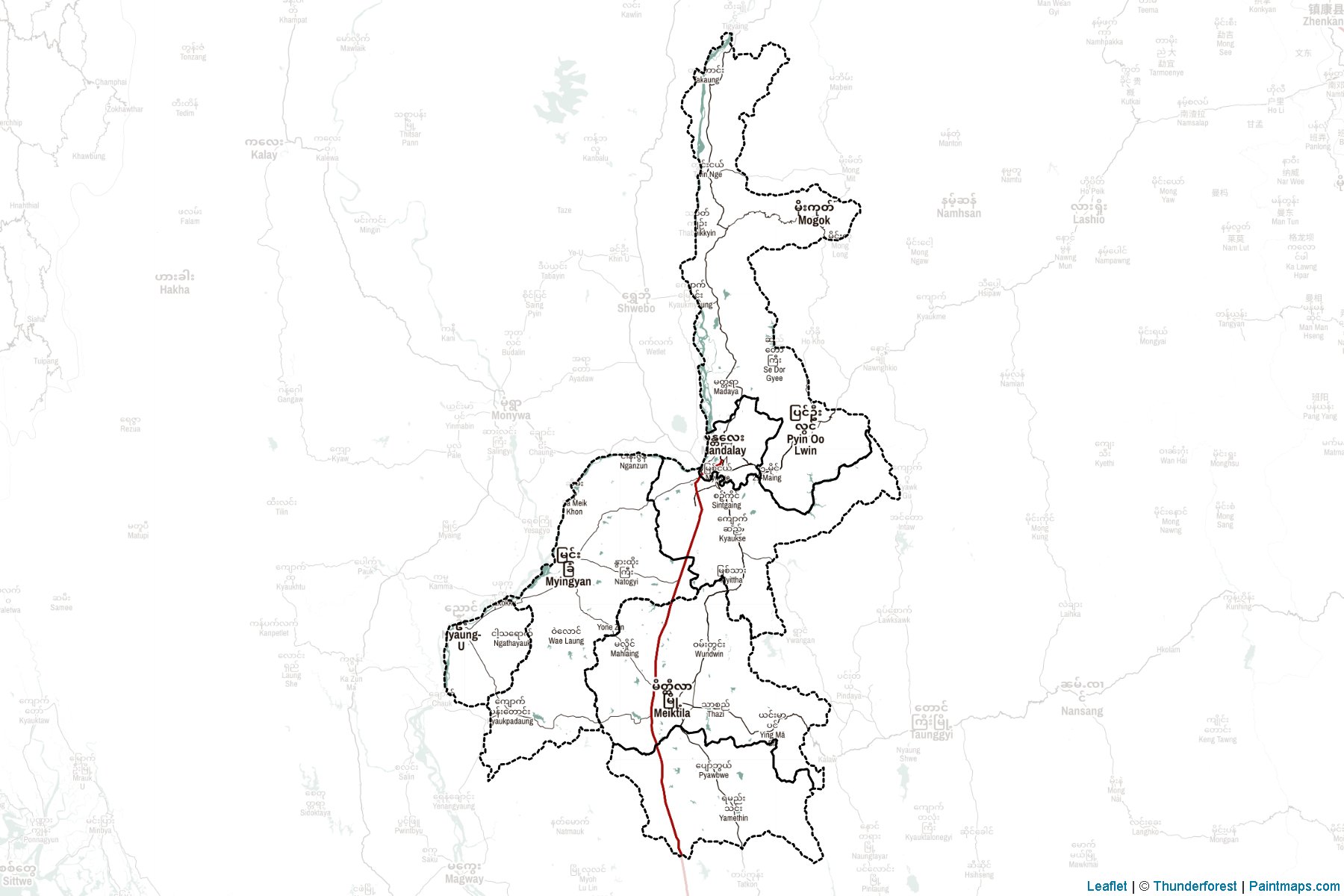 Mandalay Bölgesi (Myanmar) Haritası Örnekleri-2