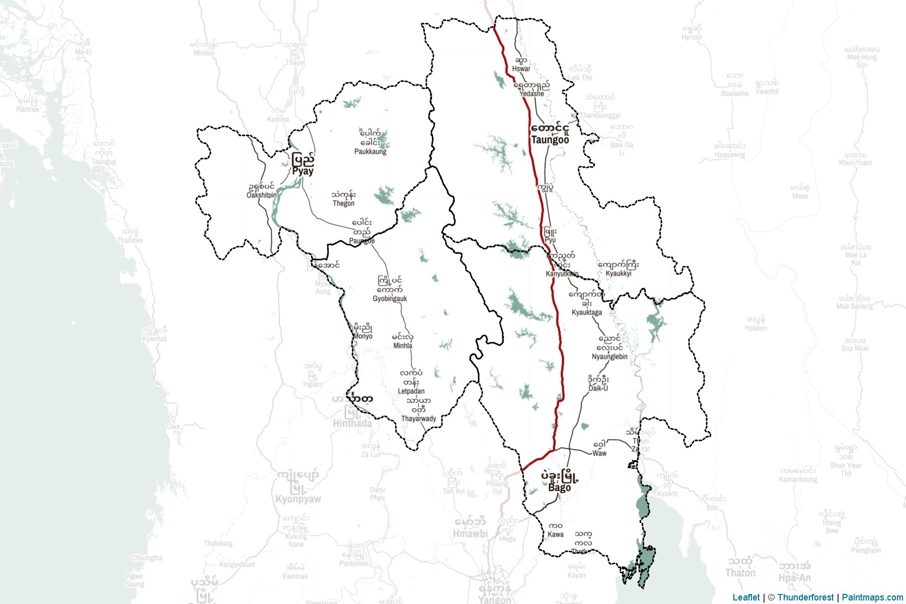 Bago (Myanmar) Haritası Örnekleri-2