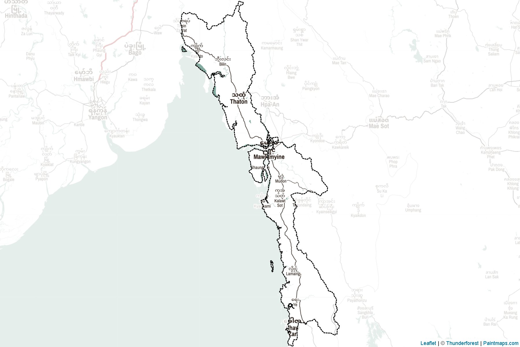 Mon Eyaleti (Myanmar) Haritası Örnekleri-2