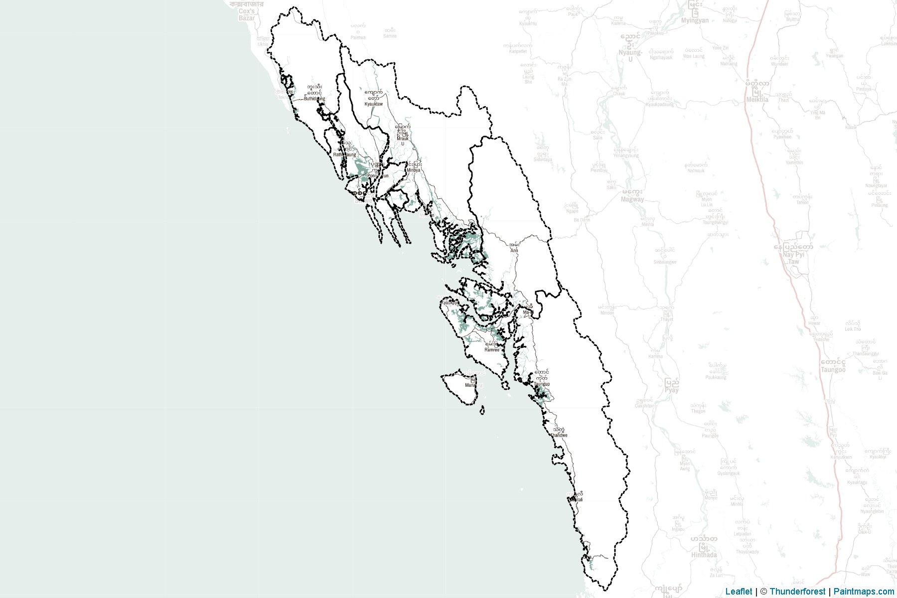 Rakhine Eyaleti (Myanmar) Haritası Örnekleri-2