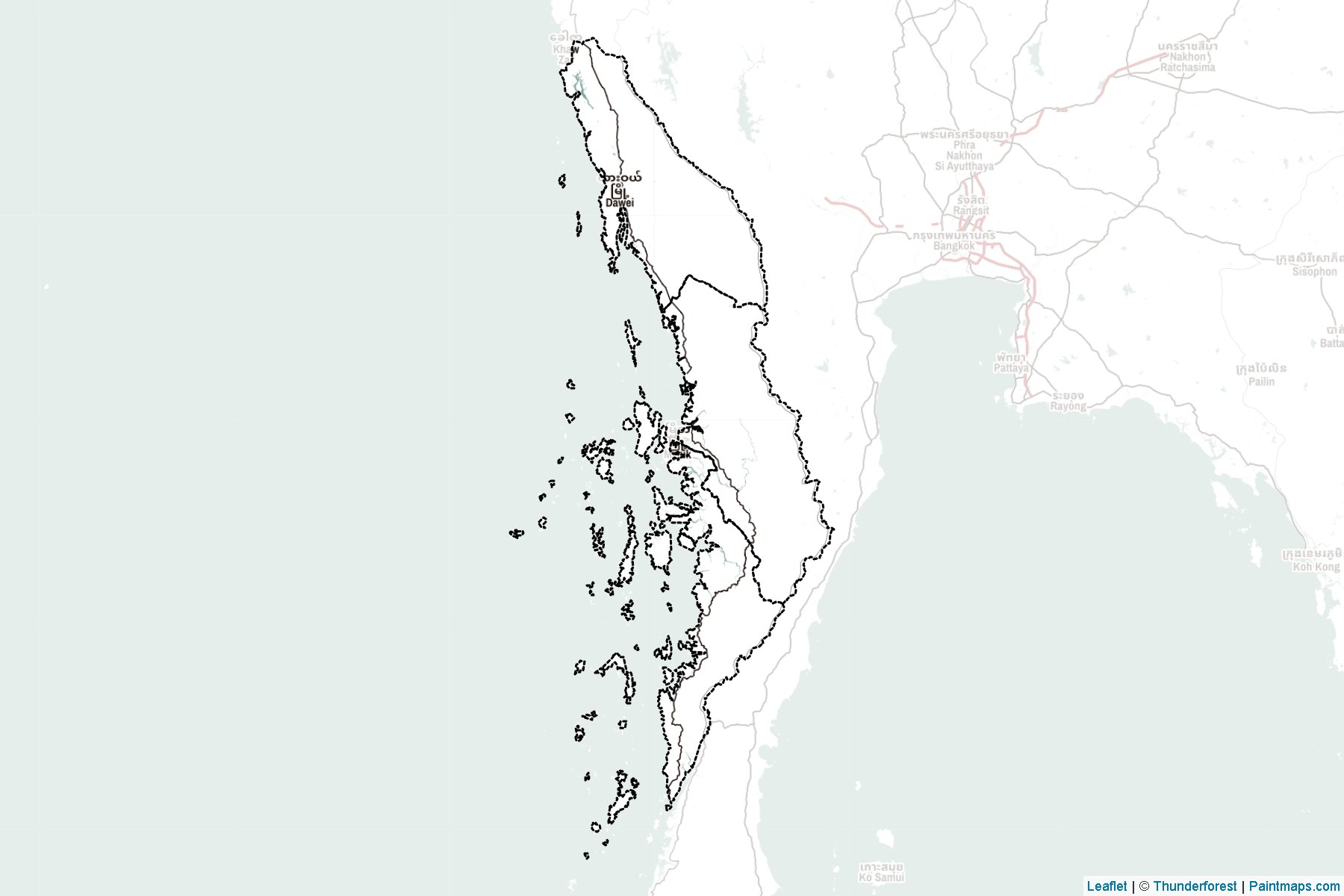 Tanintharyi Region (Myanmar) Haritası Örnekleri-2