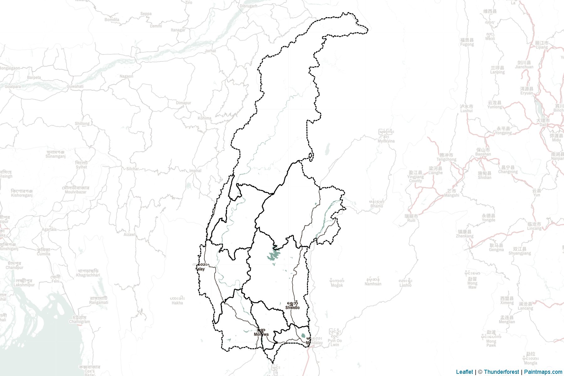 Sagaing (Myanmar) Map Cropping Samples-2