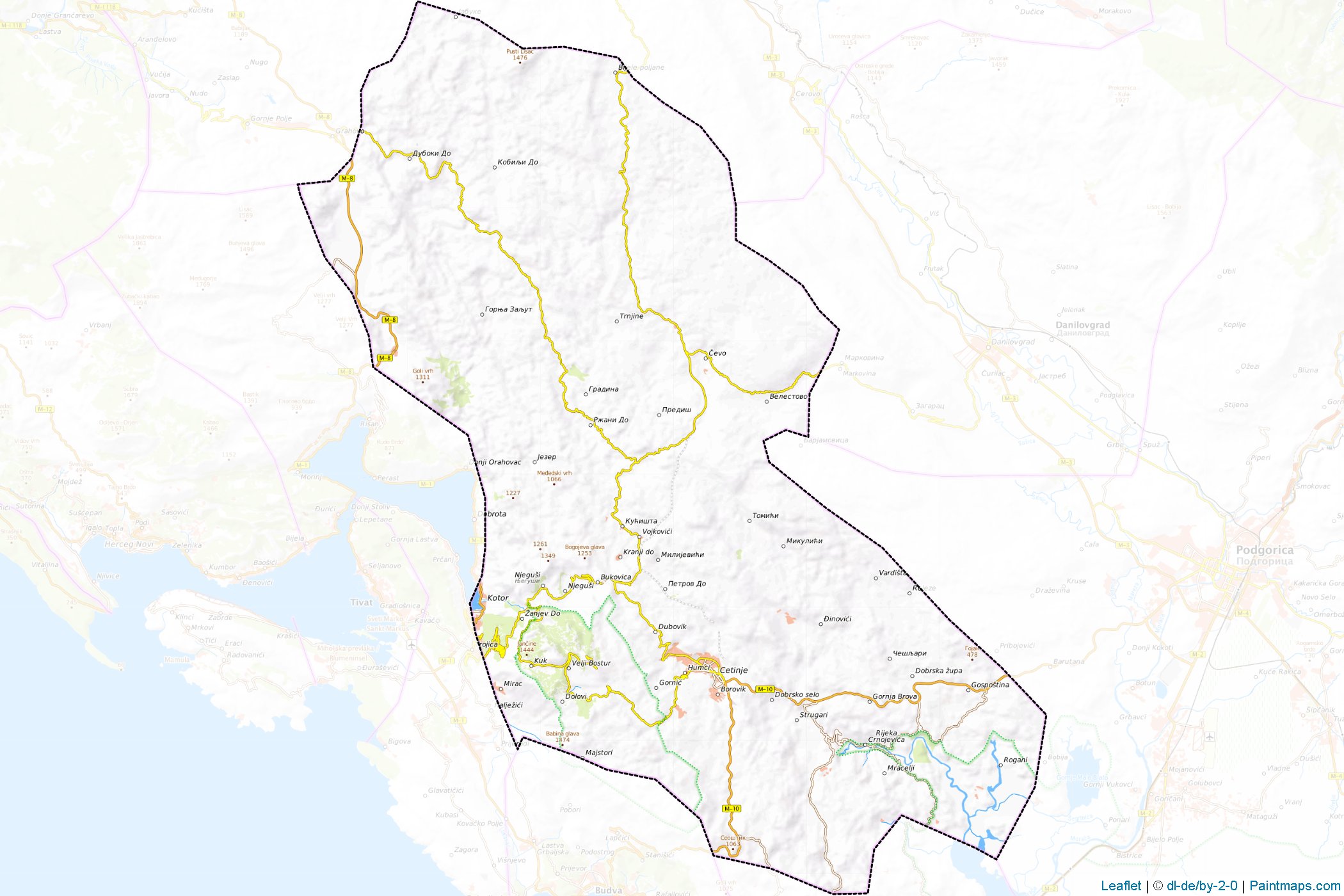 Cetinje (Montenegro) Map Cropping Samples-1