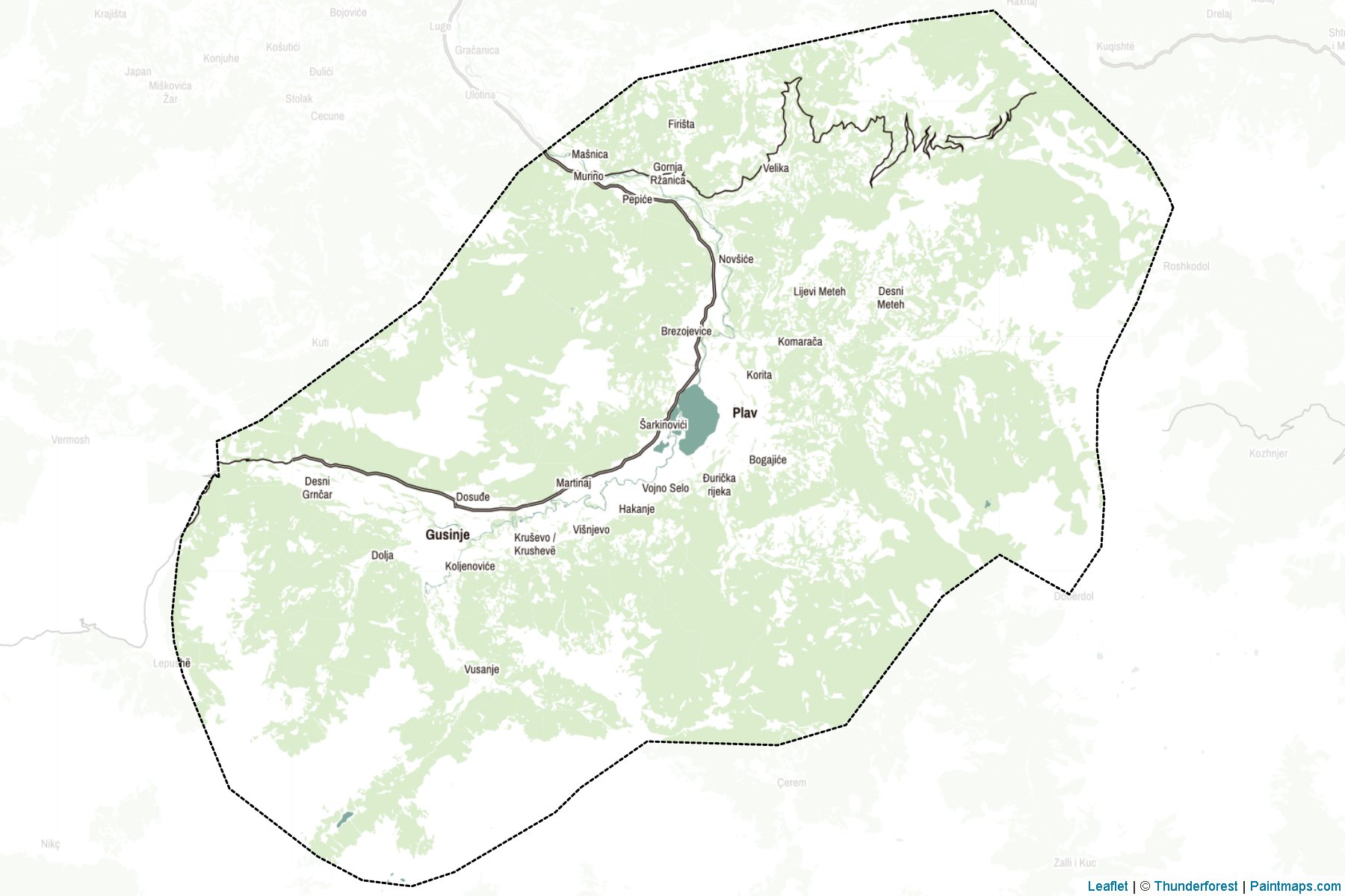 Muestras de recorte de mapas Plav (Montenegro)-2