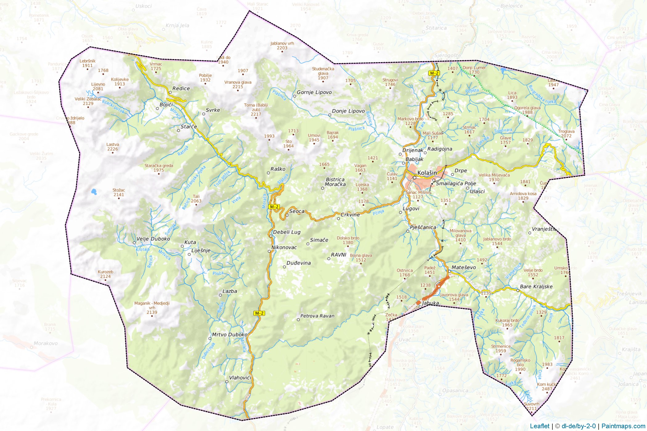 Kolasin Belediyesi (Karadağ) Haritası Örnekleri-1