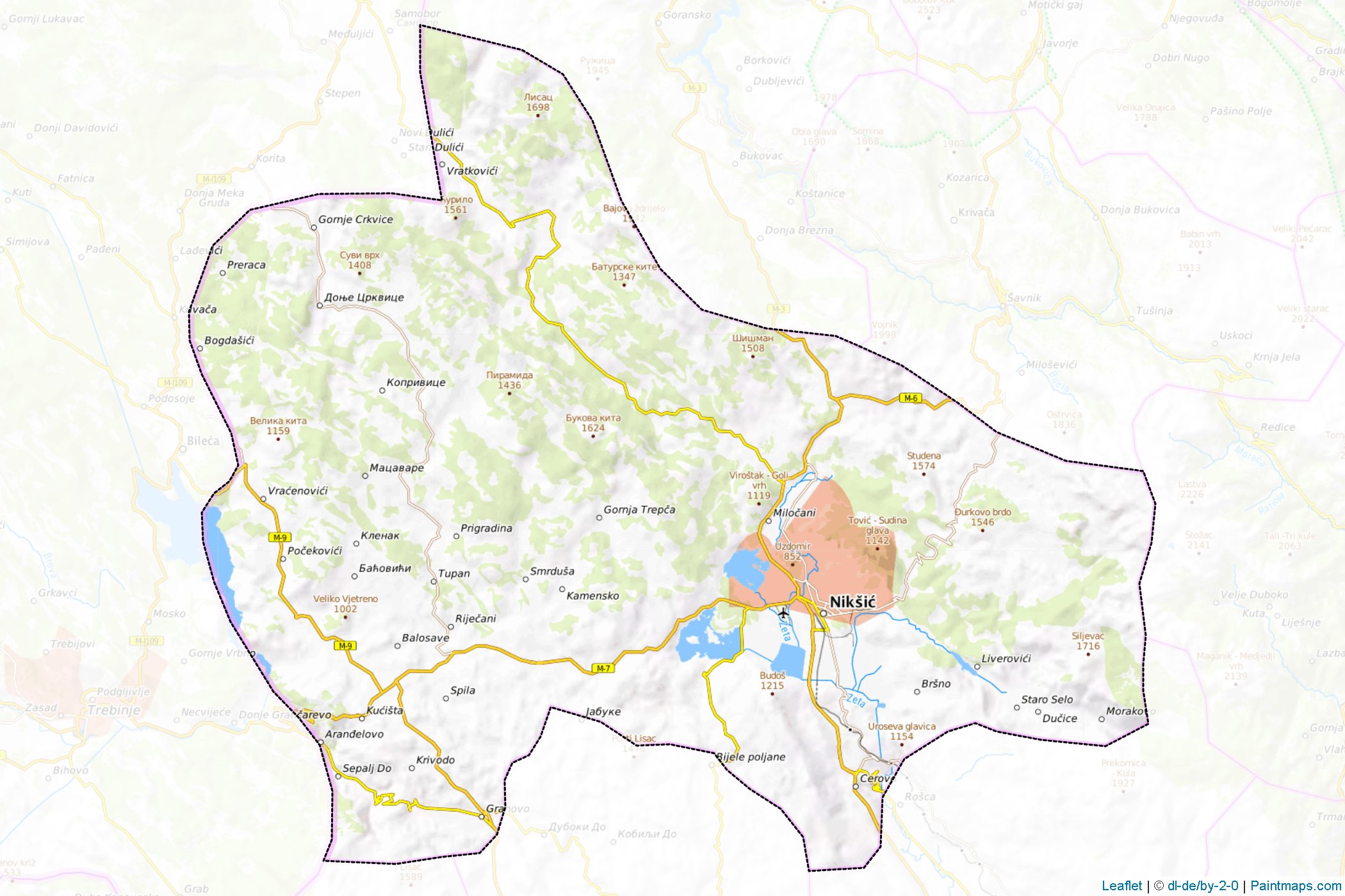 Niksic Belediyesi (Karadağ) Haritası Örnekleri-1