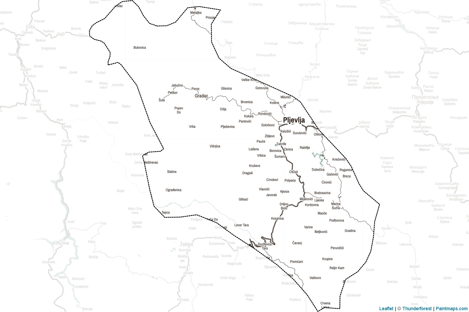 Muestras de recorte de mapas Pljevlja (Montenegro)-2