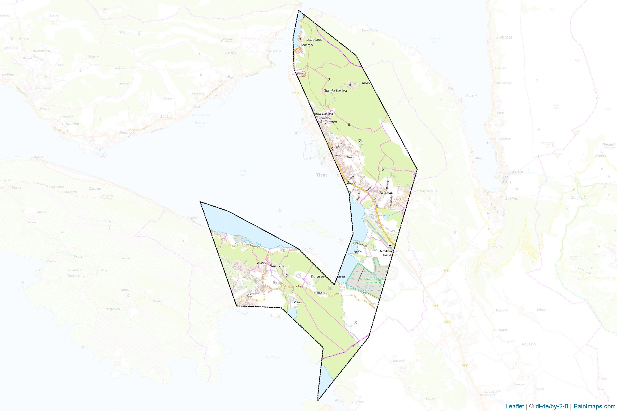 Tivat (Karadağ) Haritası Örnekleri-1