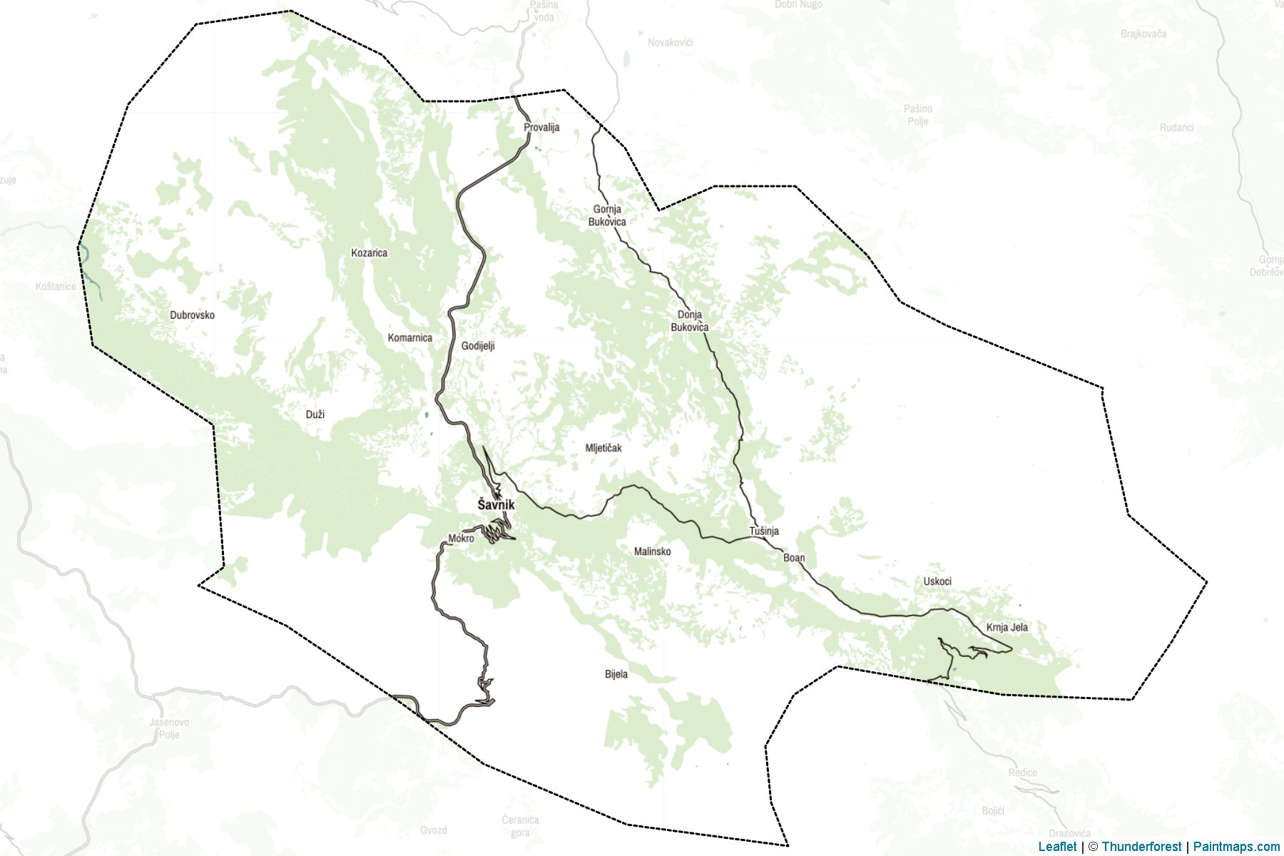 Savnik (Montenegro) Map Cropping Samples-2