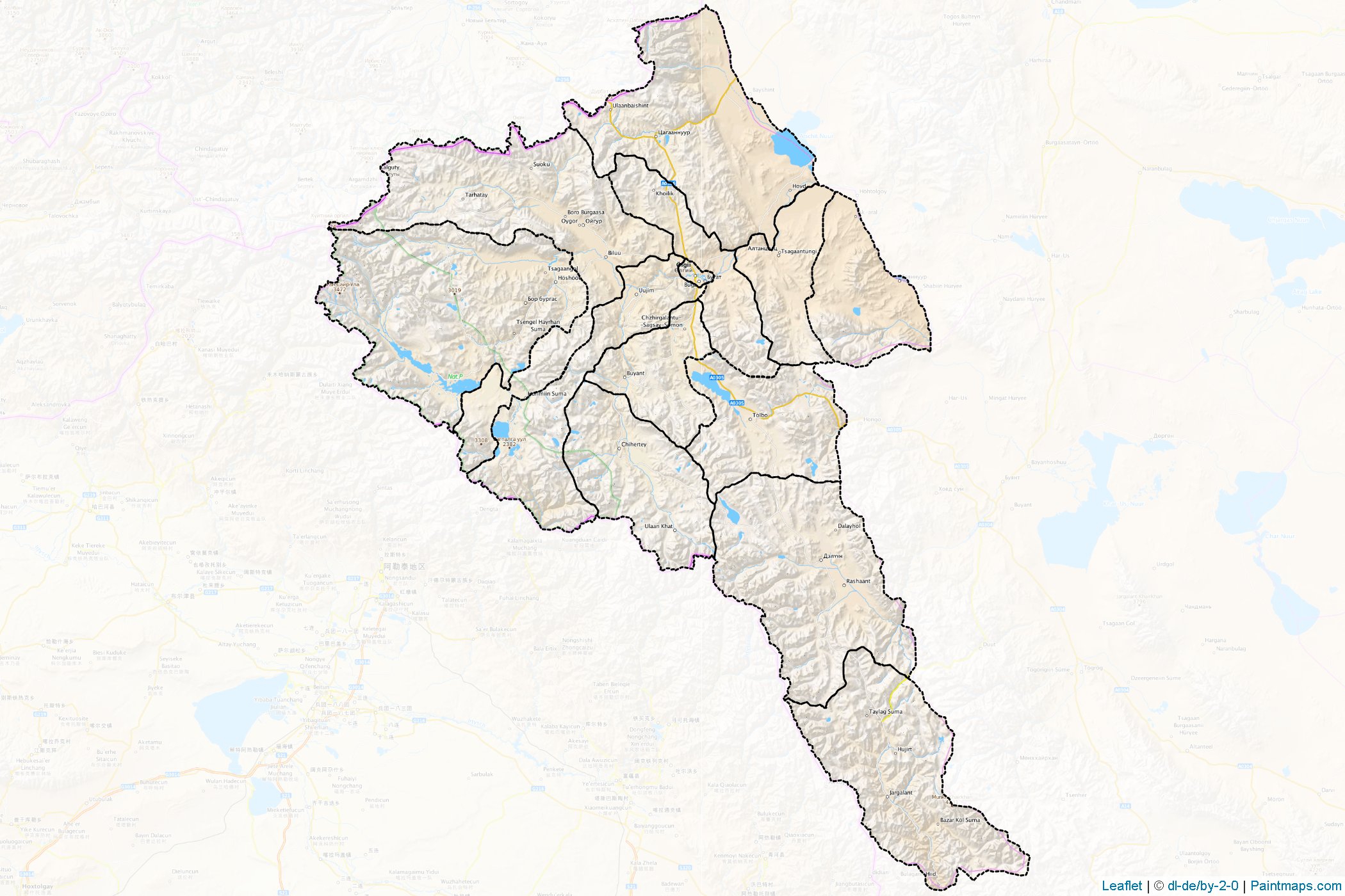 Bayan-Olgiy (Mongolia) Map Cropping Samples-1