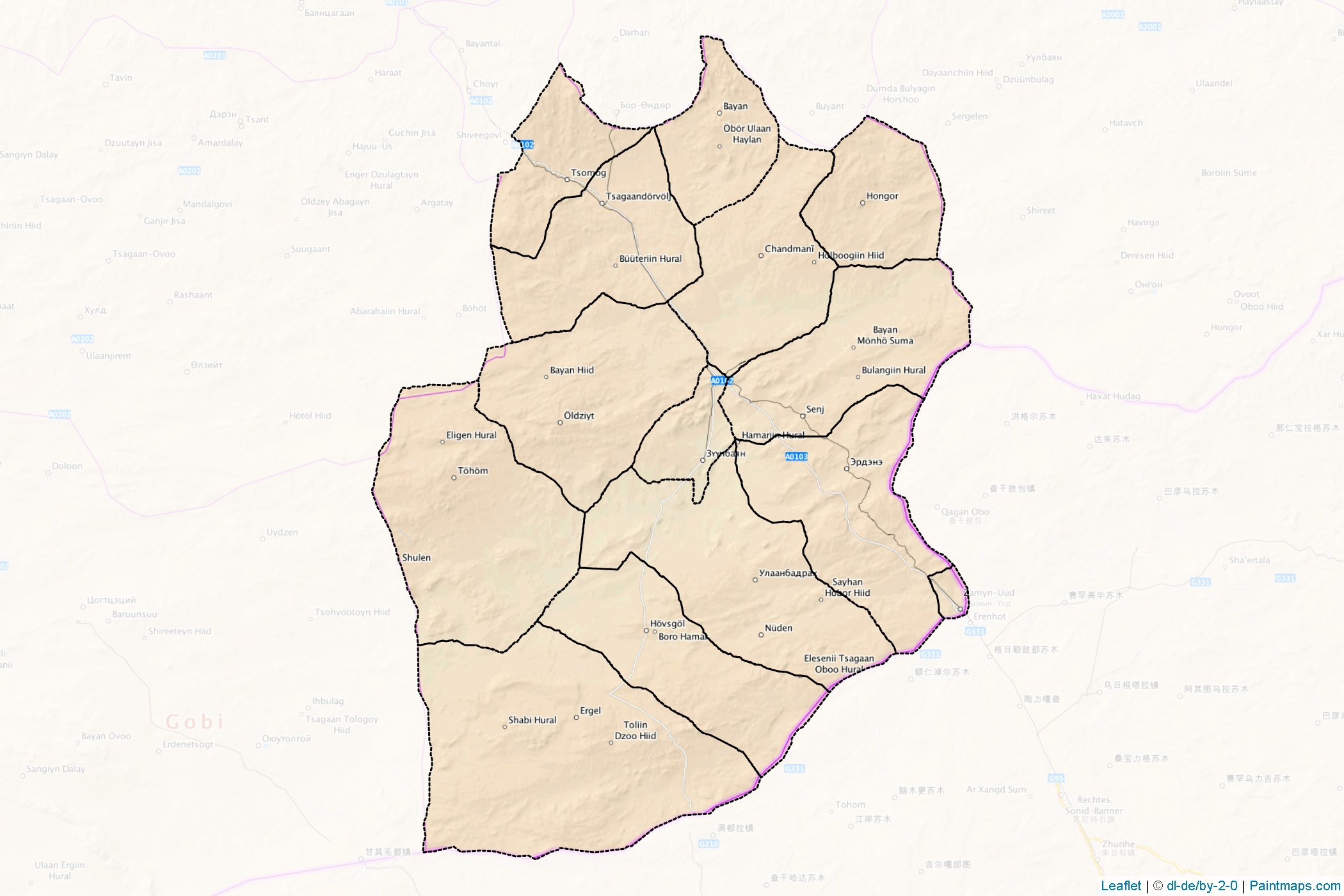 Dornogovi (Mongolia) Map Cropping Samples-1