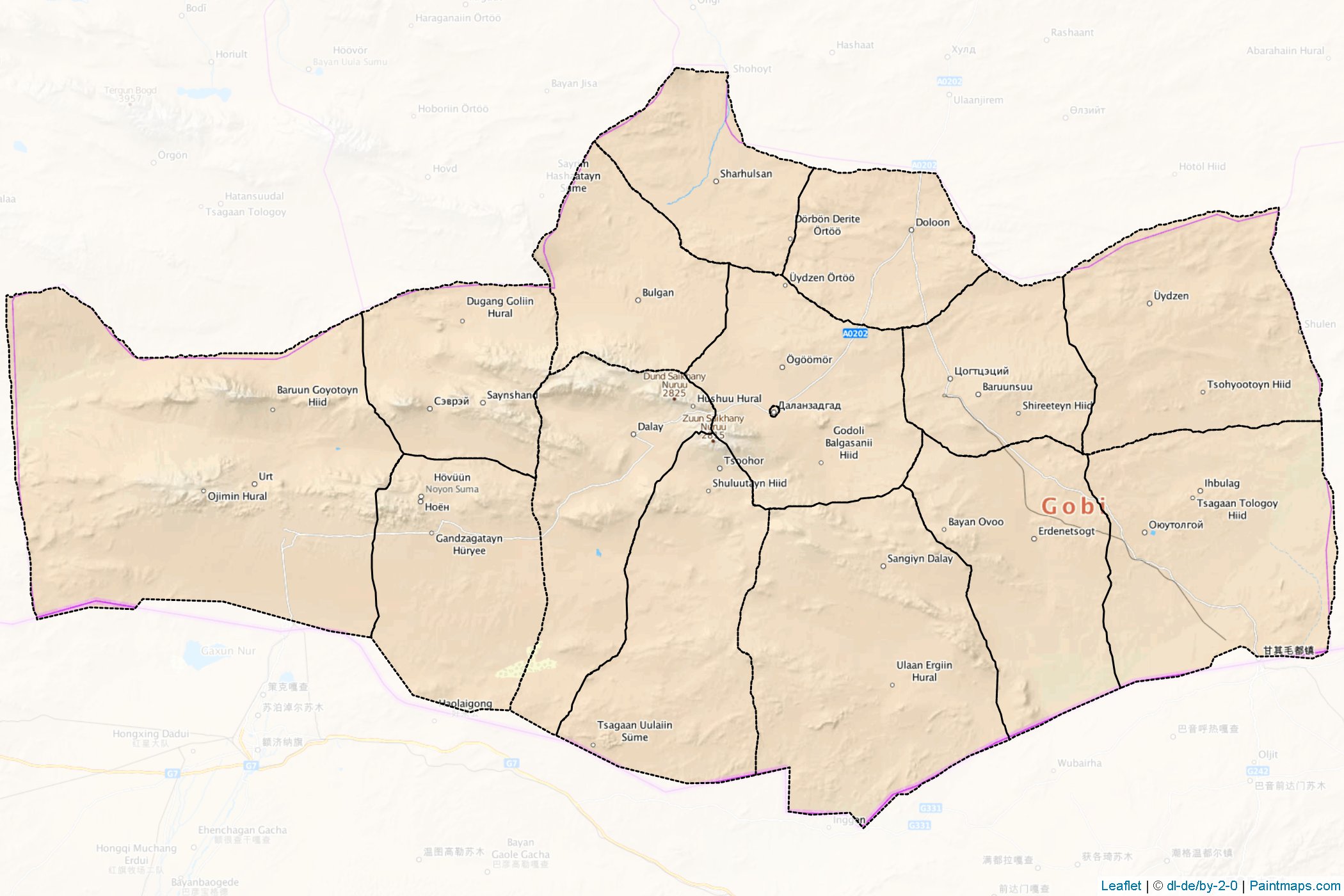 Muestras de recorte de mapas Ömnögovi (Mongolia)-1