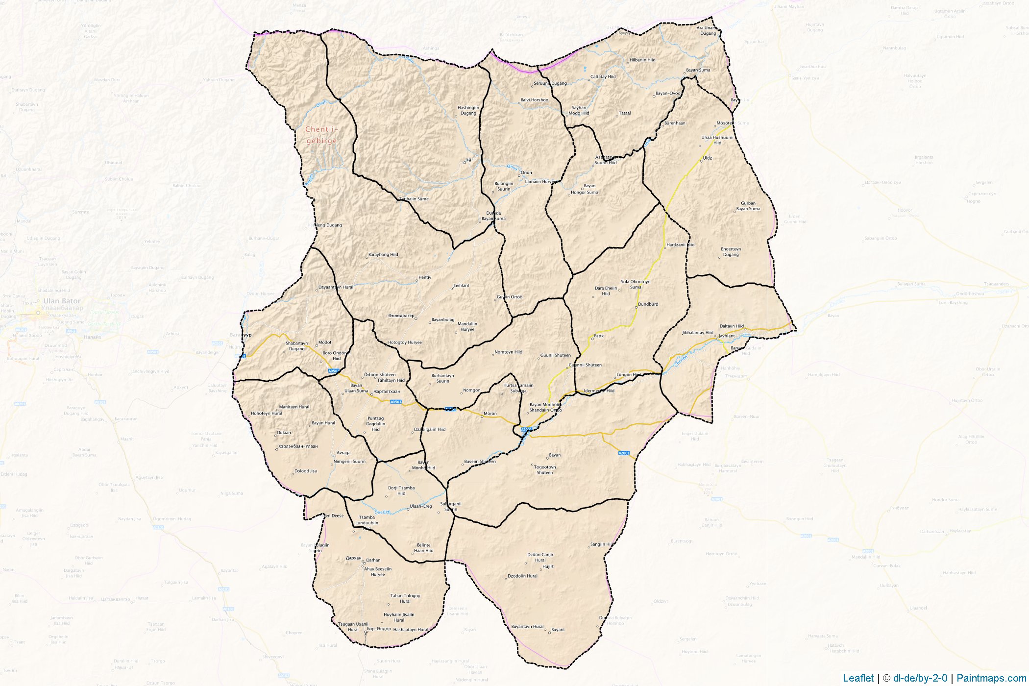 Hentiy (Mongolia) Map Cropping Samples-1