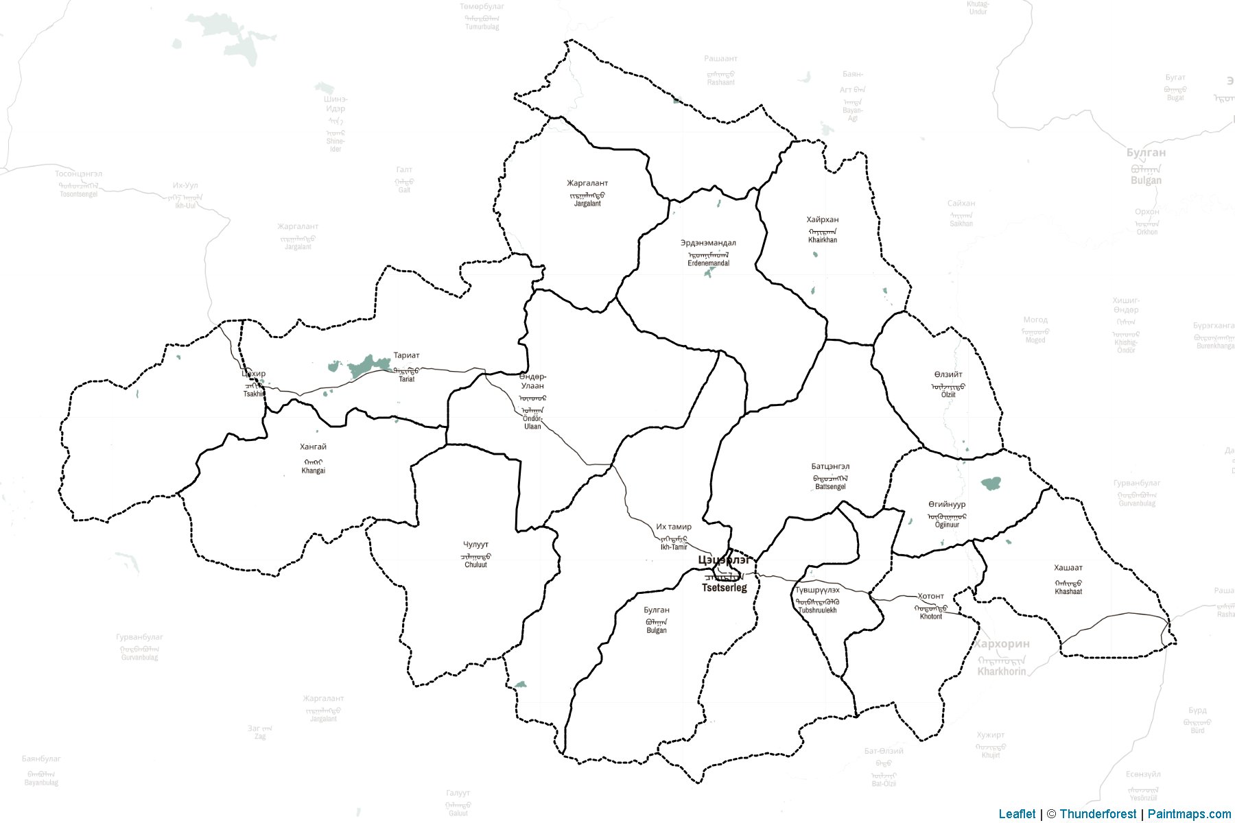 Muestras de recorte de mapas Arhangay (Mongolia)-2