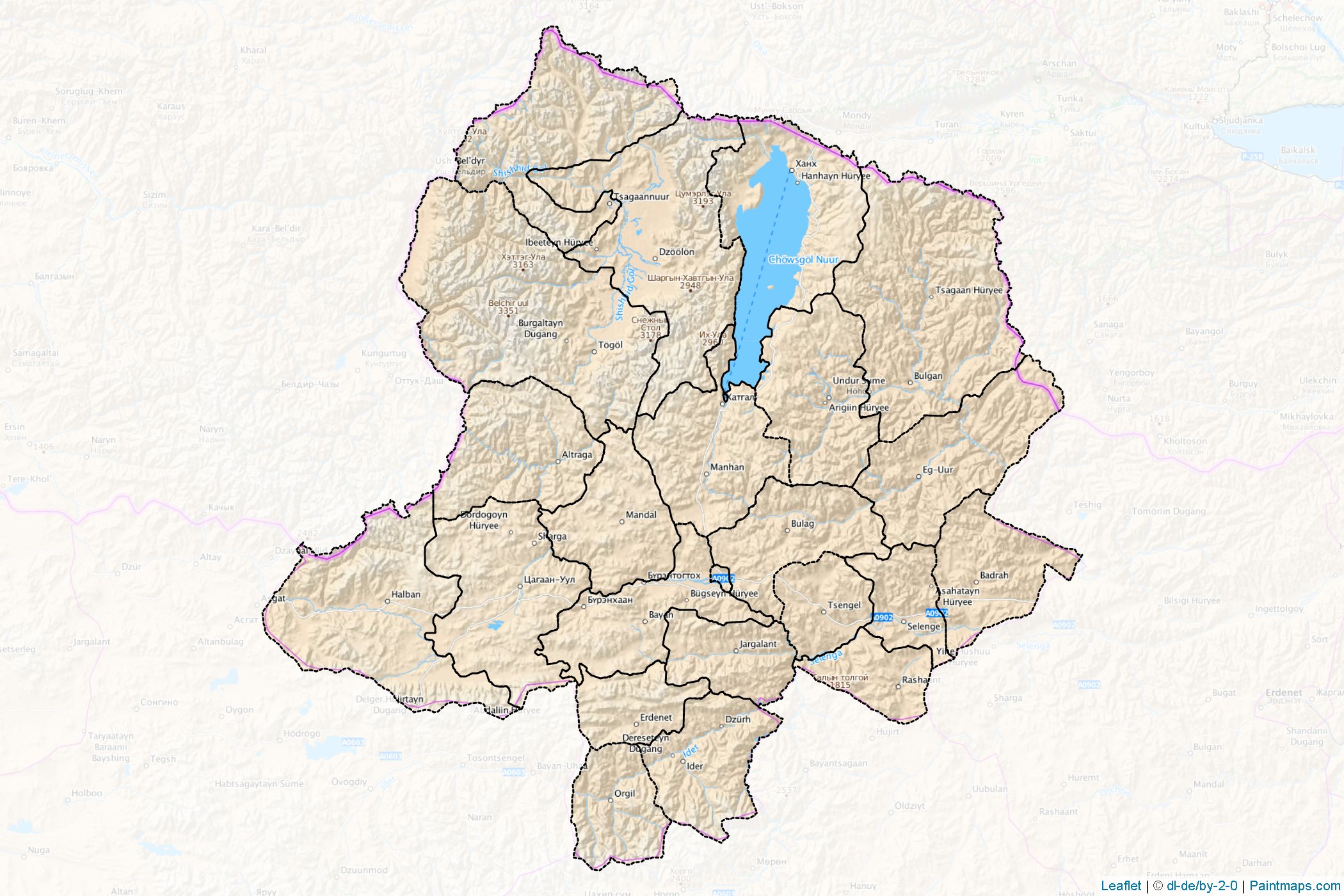 Hovsgol (Mongolia) Map Cropping Samples-1