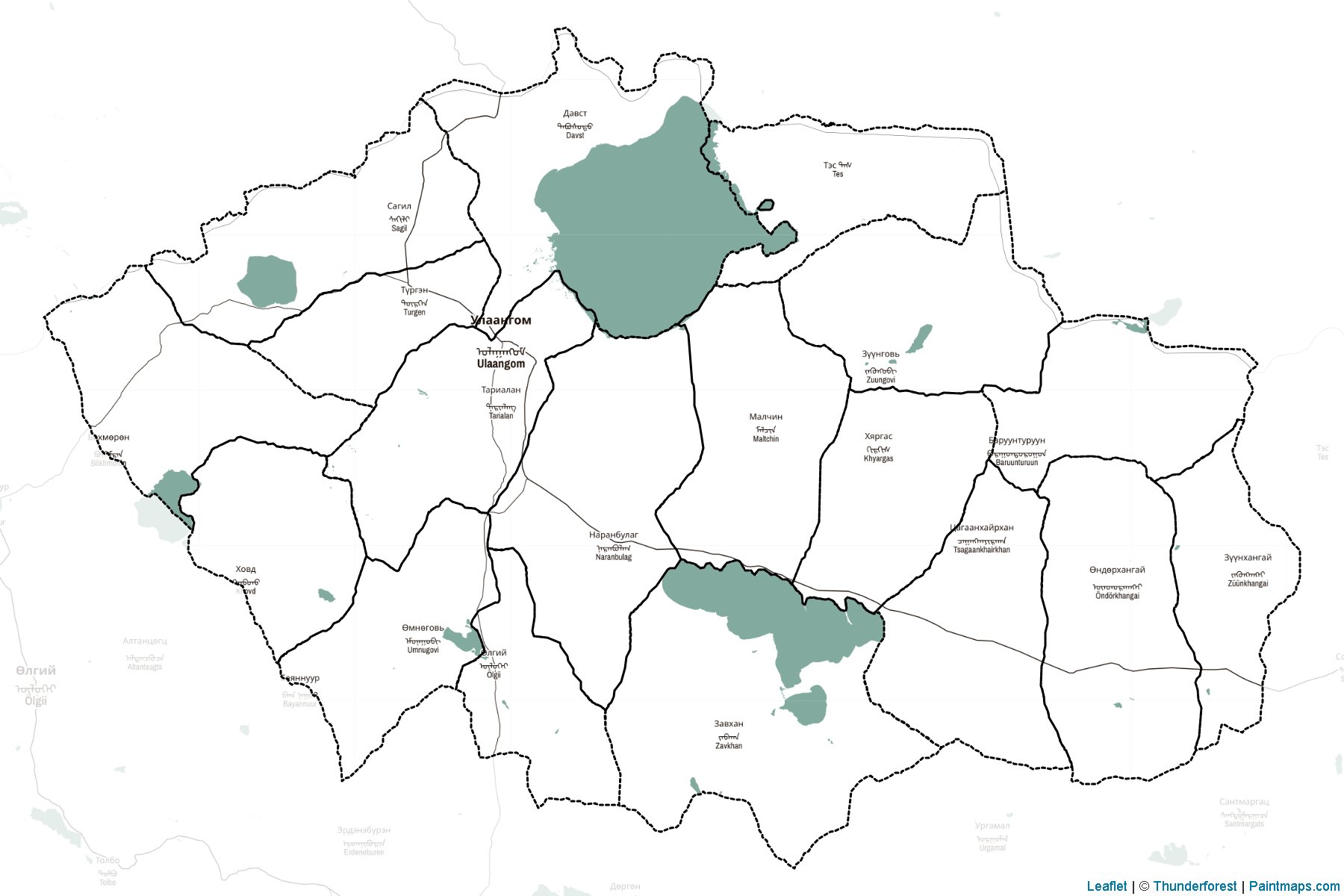 Uvs (Mongolia) Map Cropping Samples-2