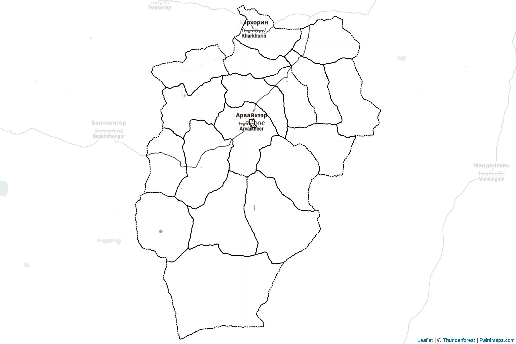 Muestras de recorte de mapas Övörhangay (Mongolia)-2