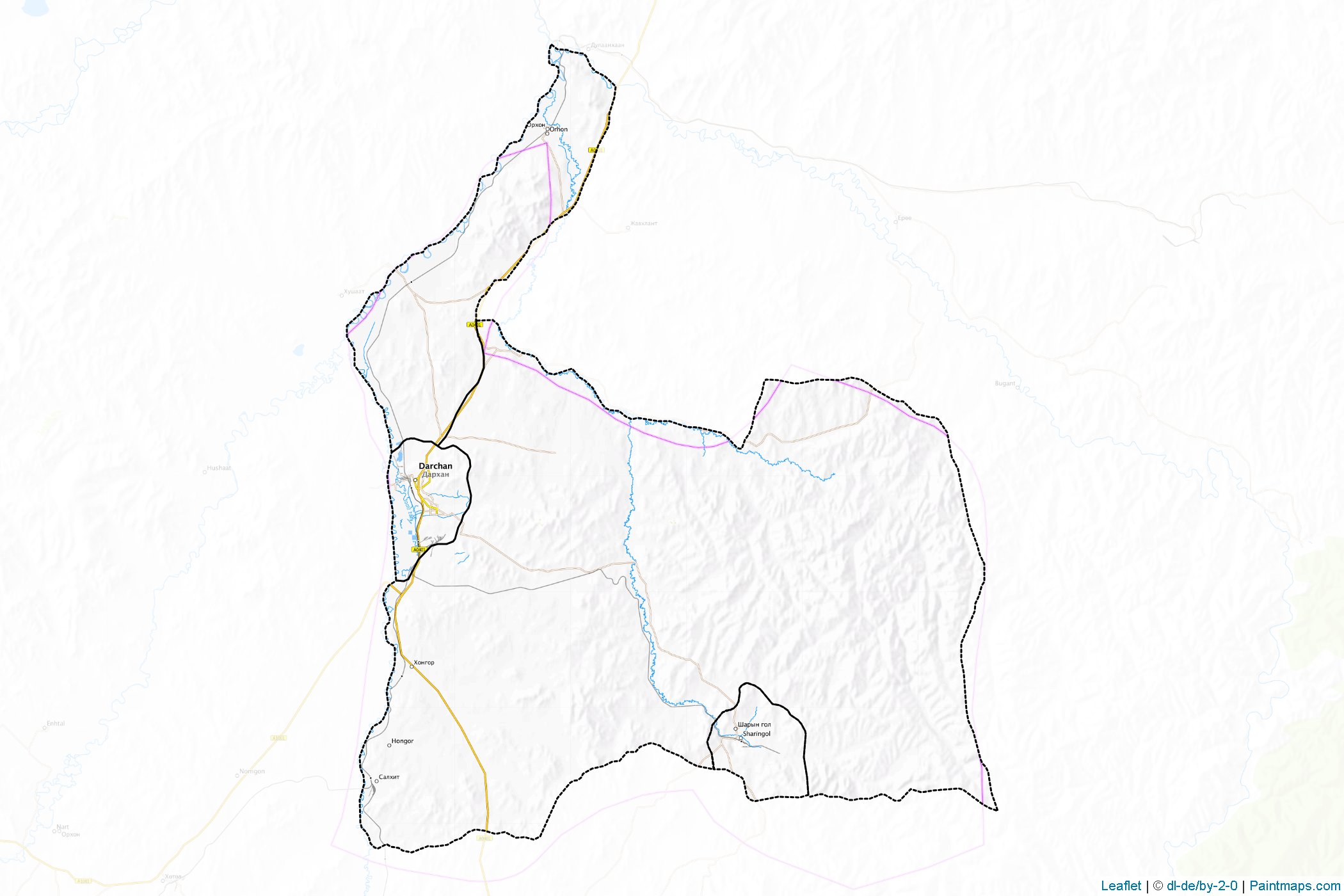 Darhan (Mongolia) Map Cropping Samples-1