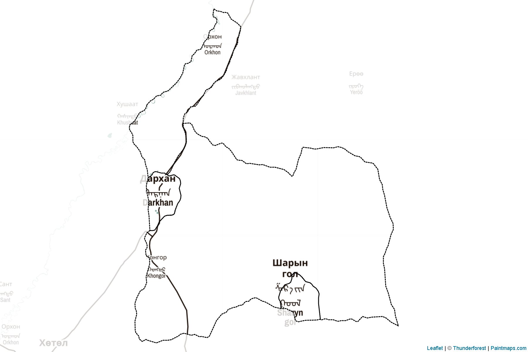 Muestras de recorte de mapas Darhan-Uul (Mongolia)-2