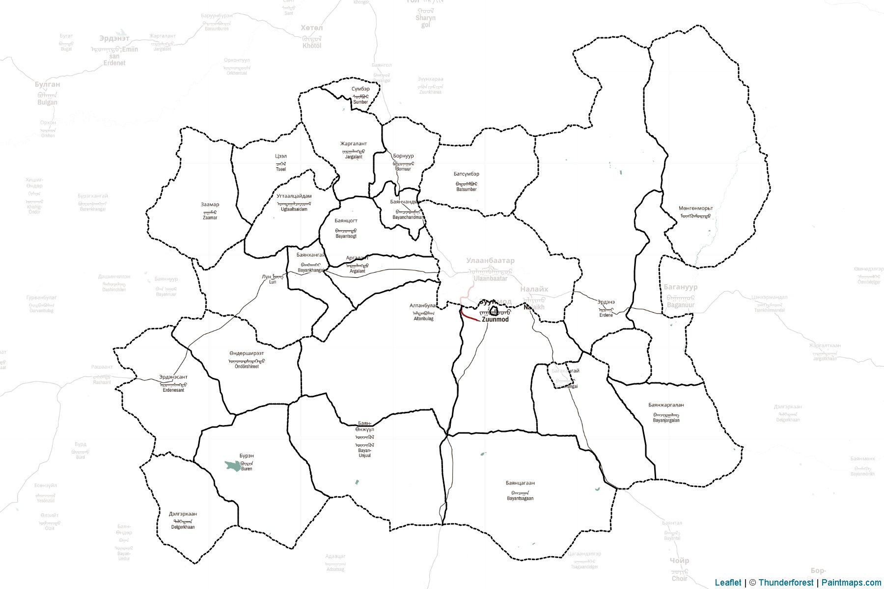 Tuv (Moğolistan) Haritası Örnekleri-2