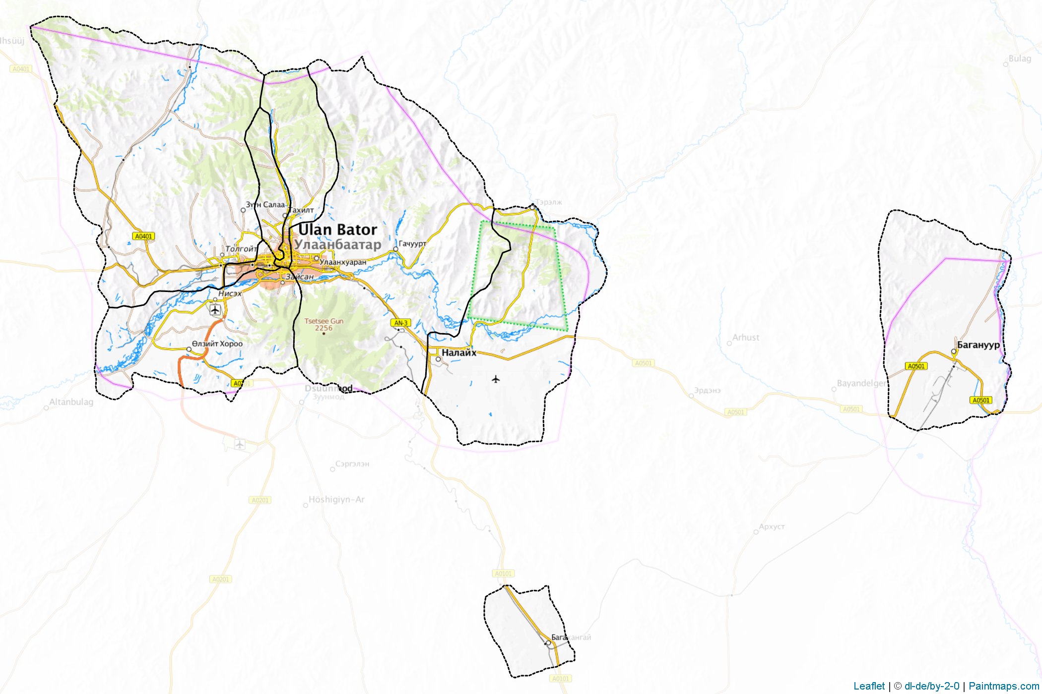 Ulaanbaatar (Mongolia) Map Cropping Samples-1