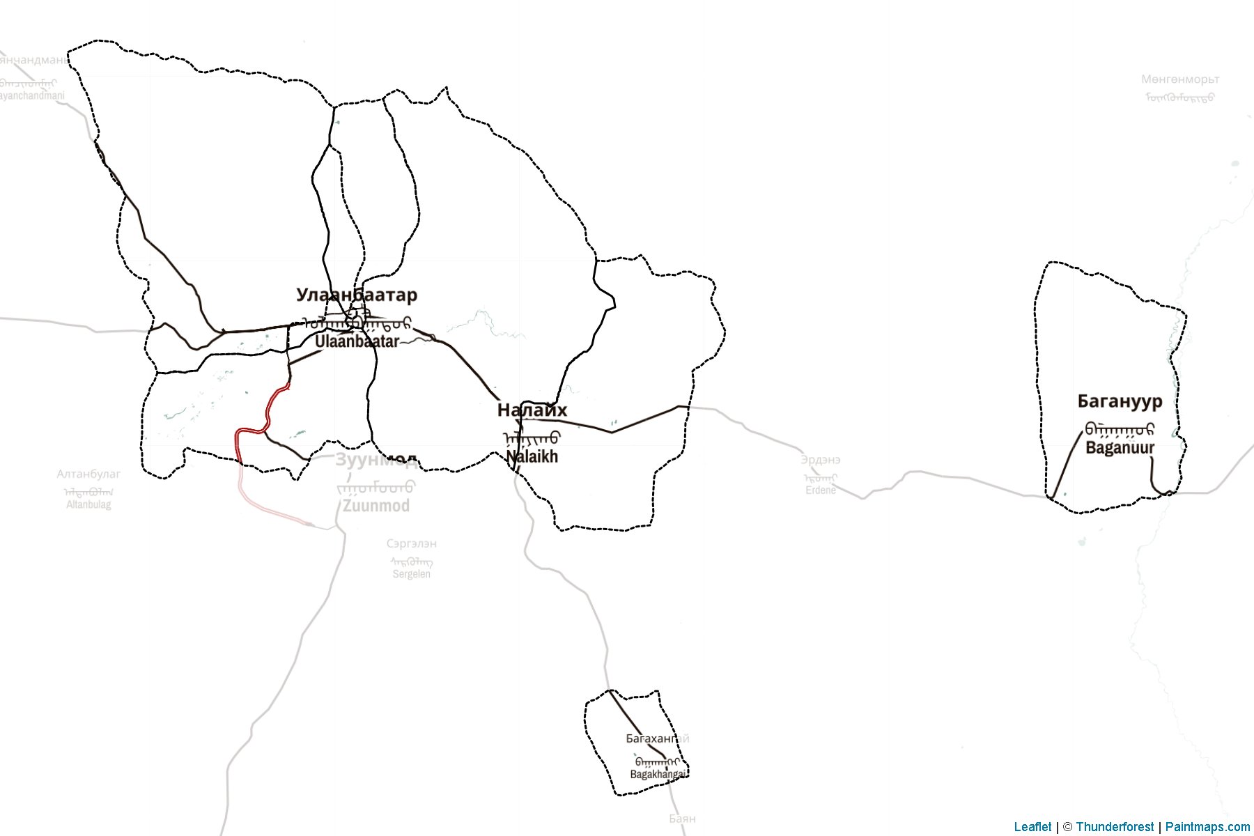 Ulaanbaatar (Mongolia) Map Cropping Samples-2