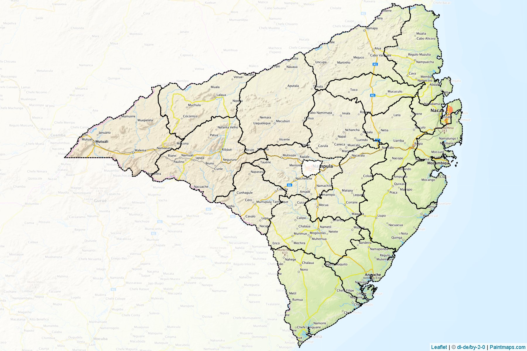 Nampula (Mozambique) Map Cropping Samples-1