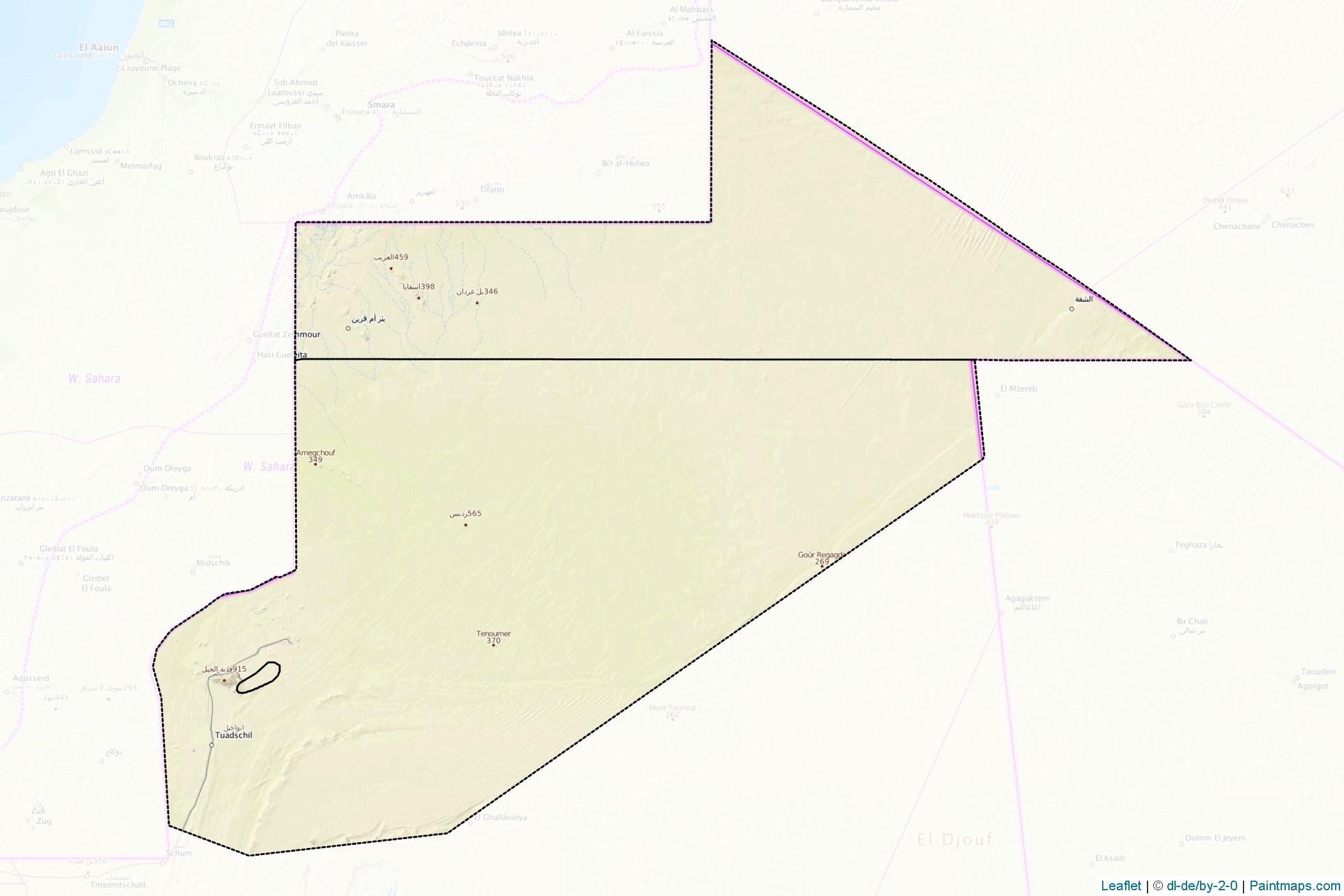 Muestras de recorte de mapas Tiris Zemmour (Mauritania)-1