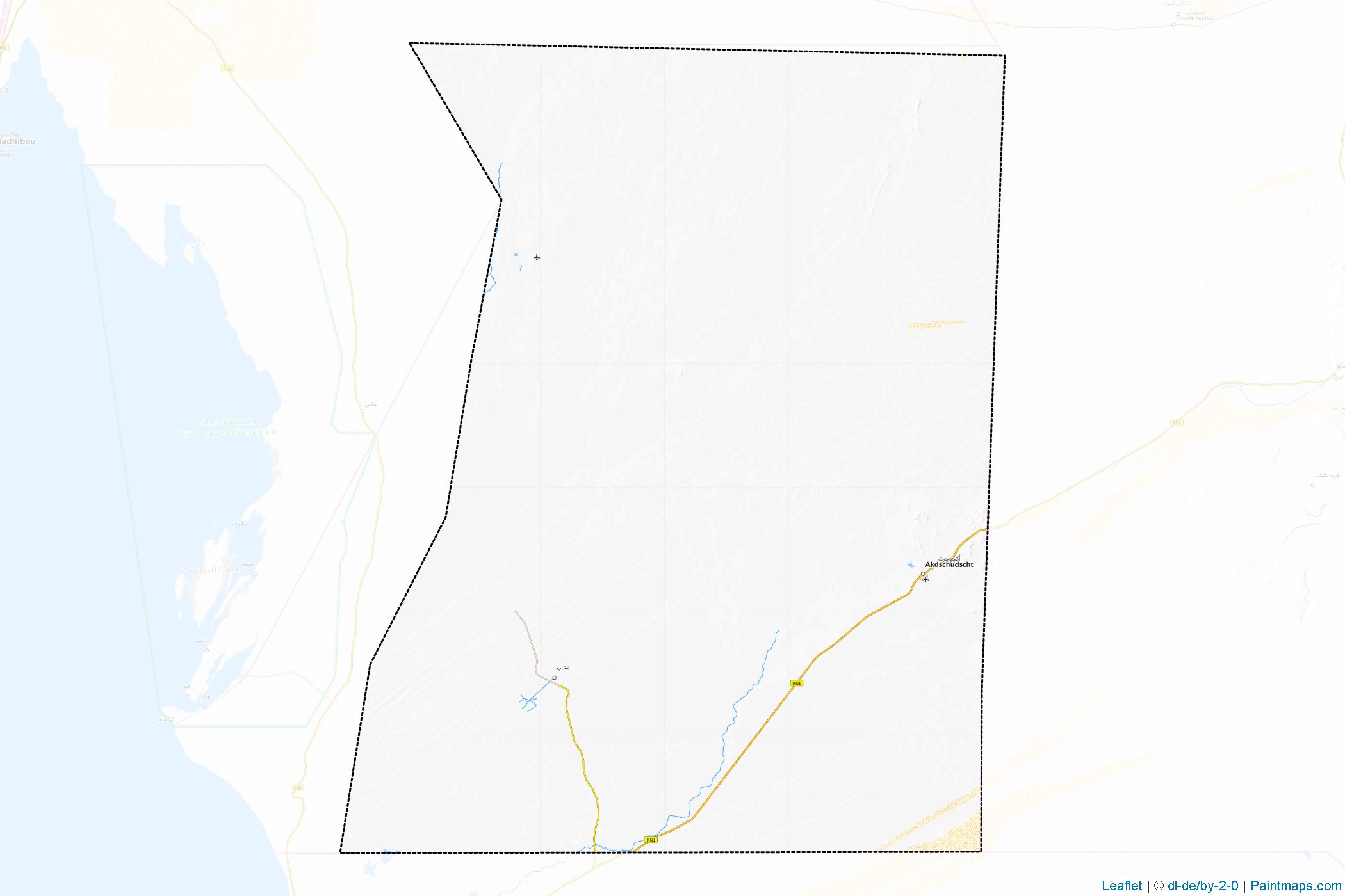 Inchiri Region (Mauritania) Map Cropping Samples-1