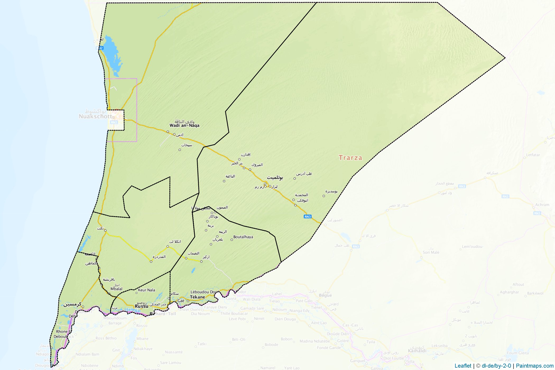 Trarza (Mauritania) Map Cropping Samples-1