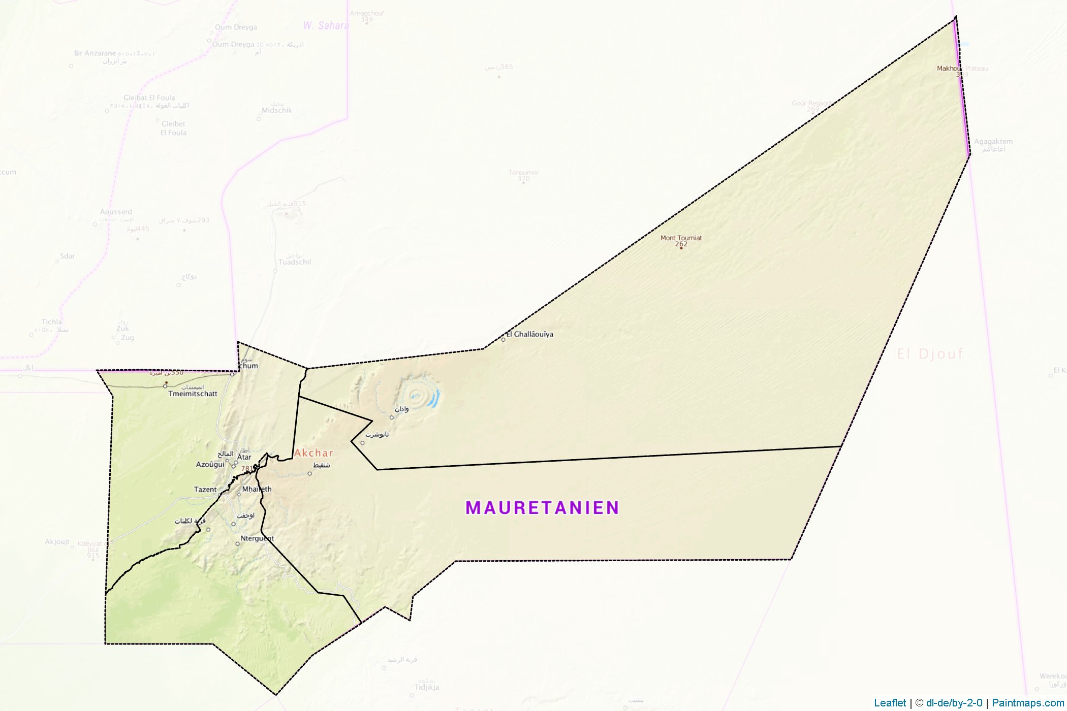 Adrar Region (Mauritania) Map Cropping Samples-1