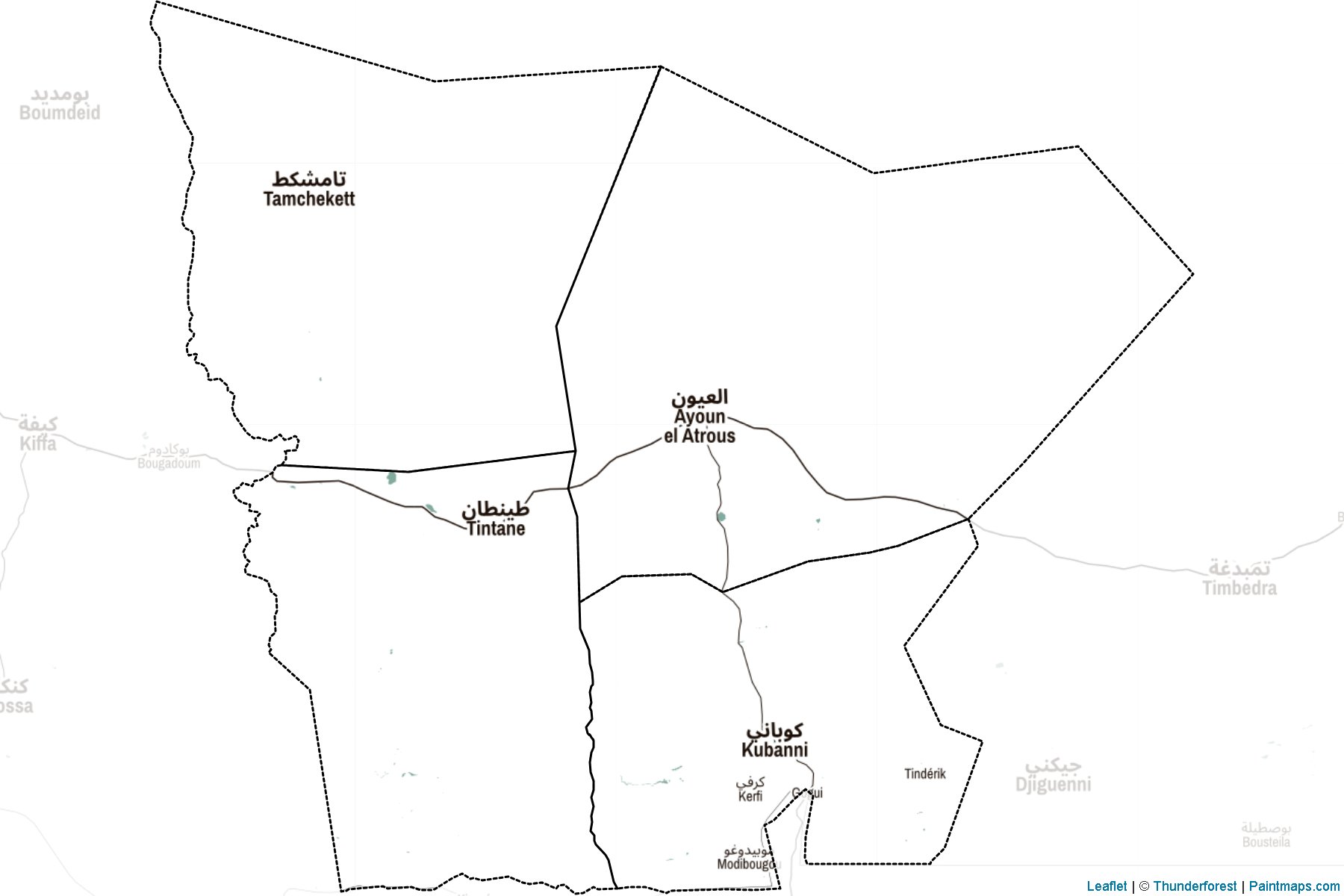 Hodh el Gharbi (Mauritania) Map Cropping Samples-2