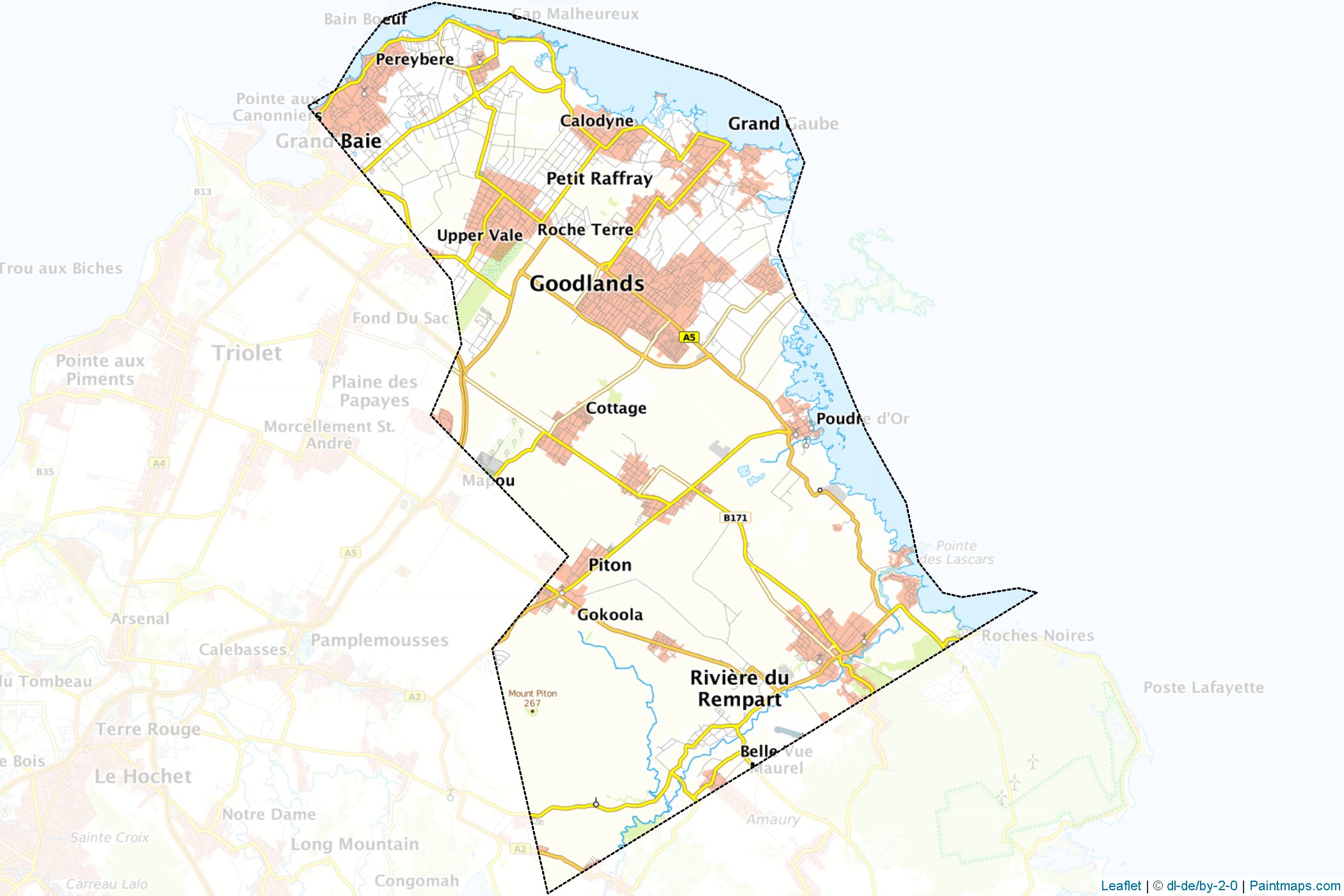 Riviere du Rempart (Mauritius) Map Cropping Samples-1